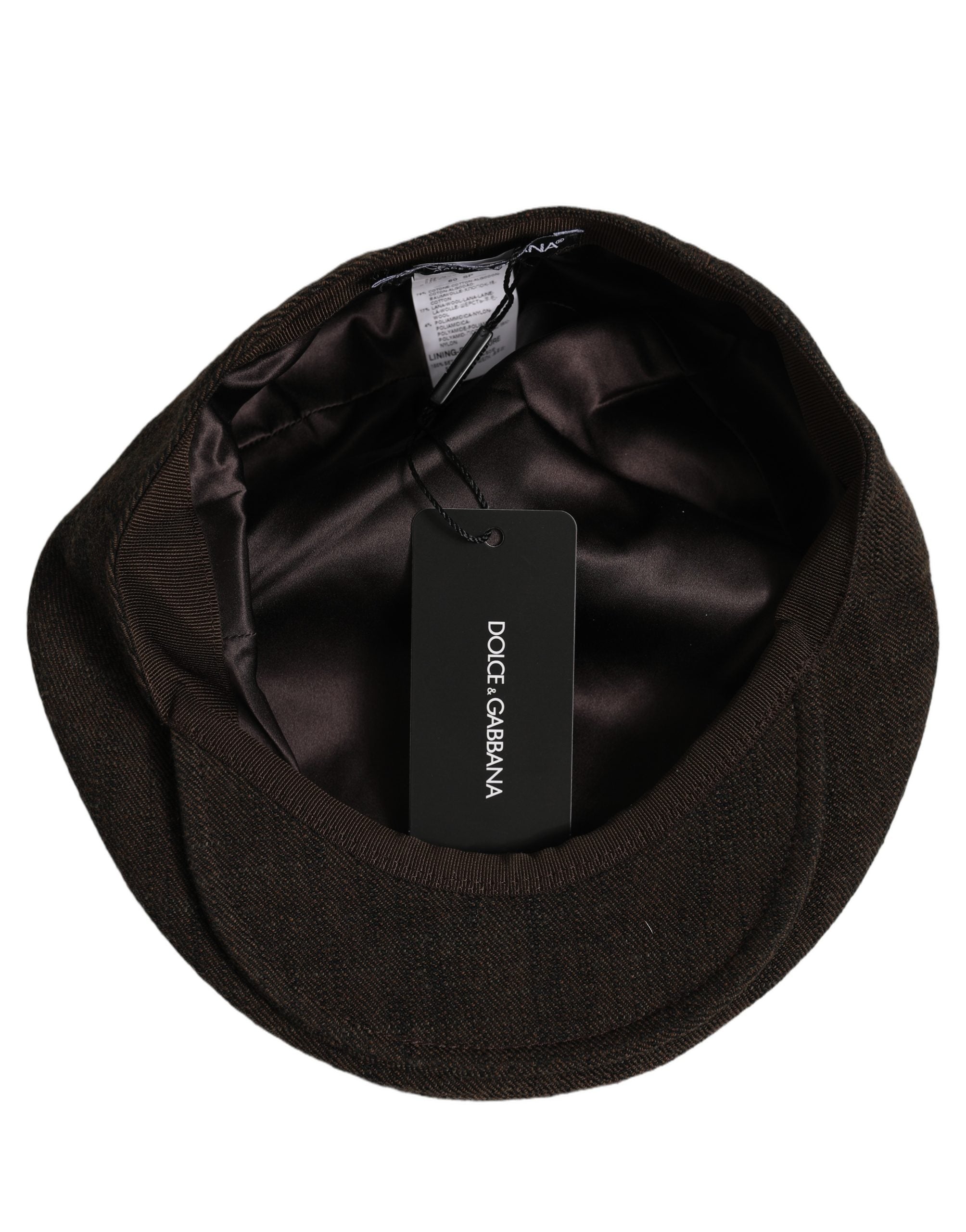 Dolce & Gabbana Men Brown Cotton Flat Cloth Newsboy Cap Hat