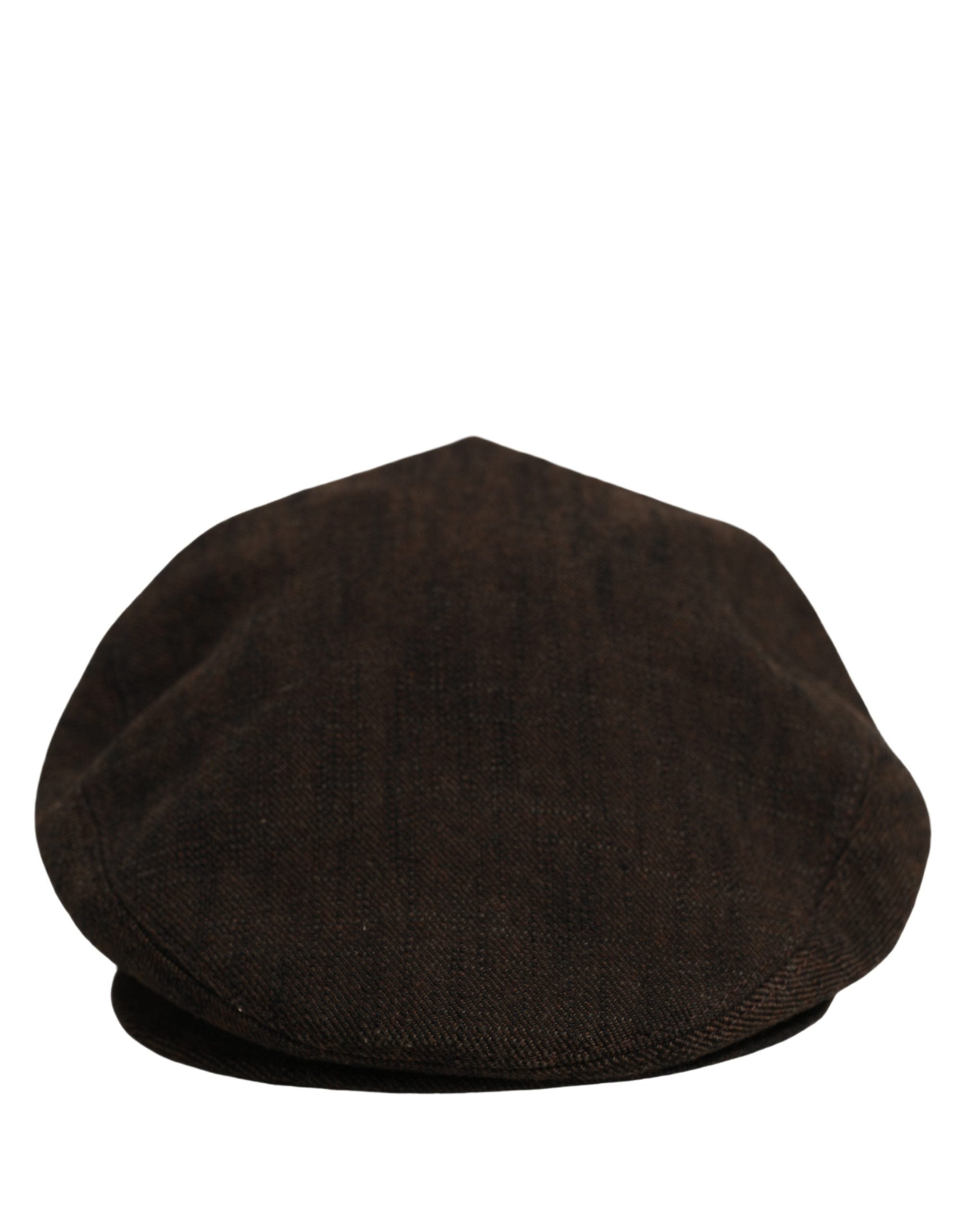 Dolce & Gabbana Men Brown Cotton Flat Cloth Newsboy Cap Hat