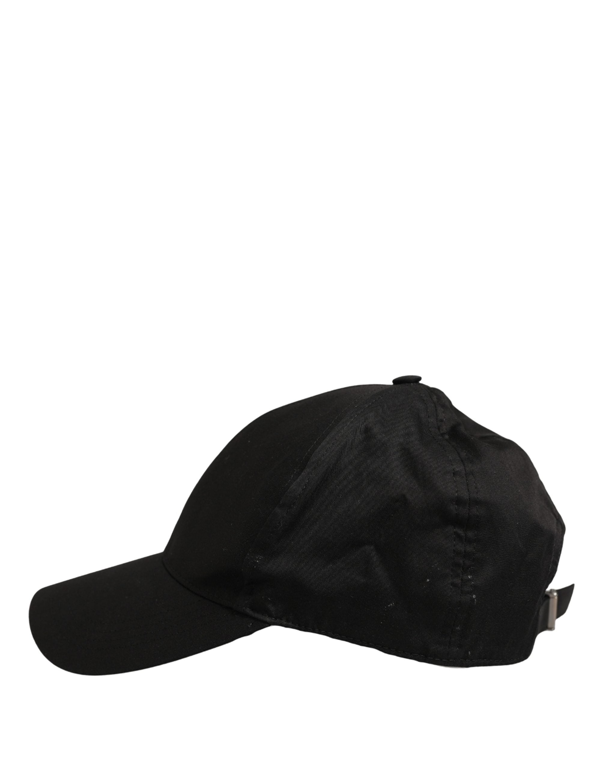 Dolce & Gabbana Men Black Cotton Baseball Cap 6 Panels Hat