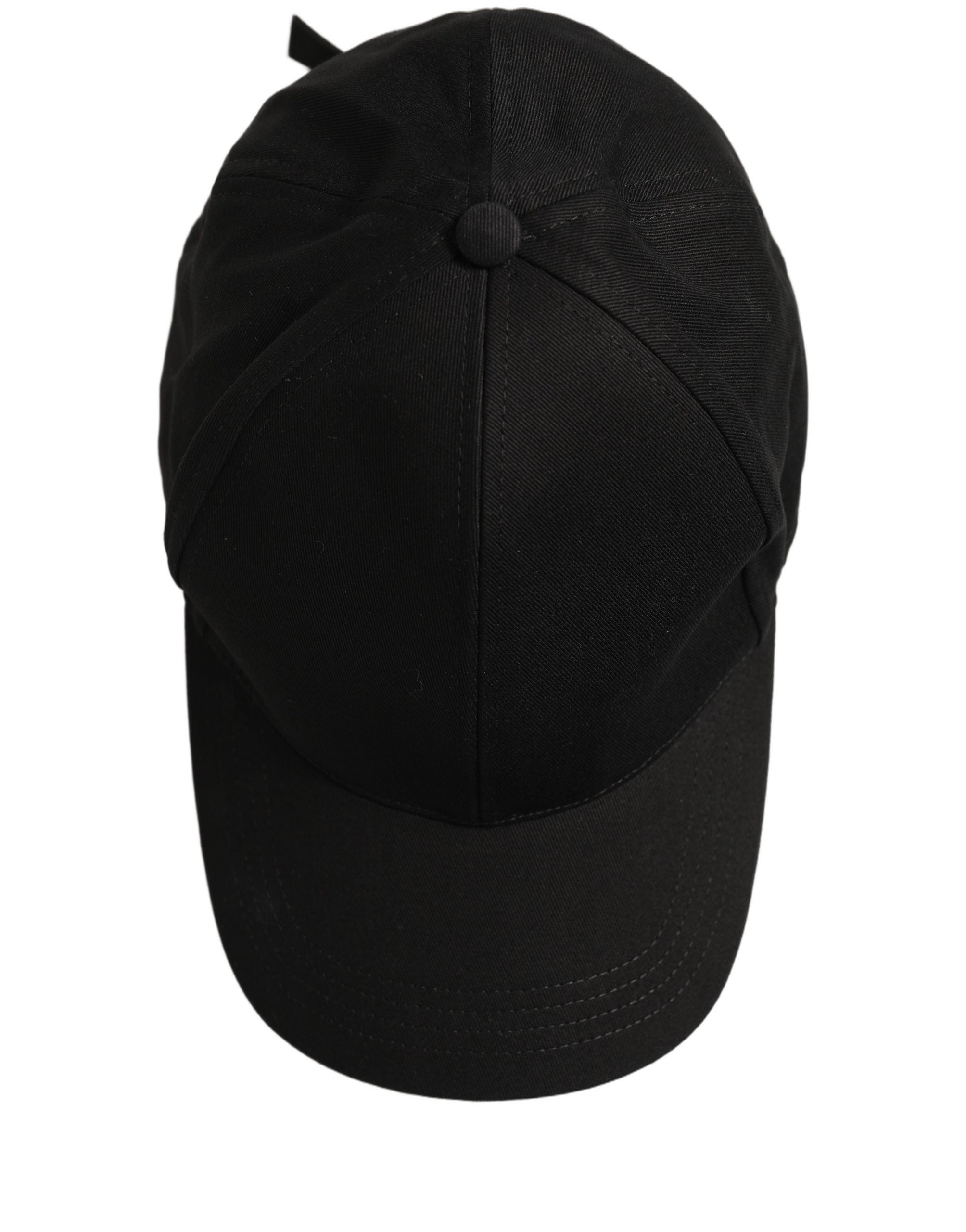 Dolce & Gabbana Men Black Cotton Baseball Capello 6 Panels Hat