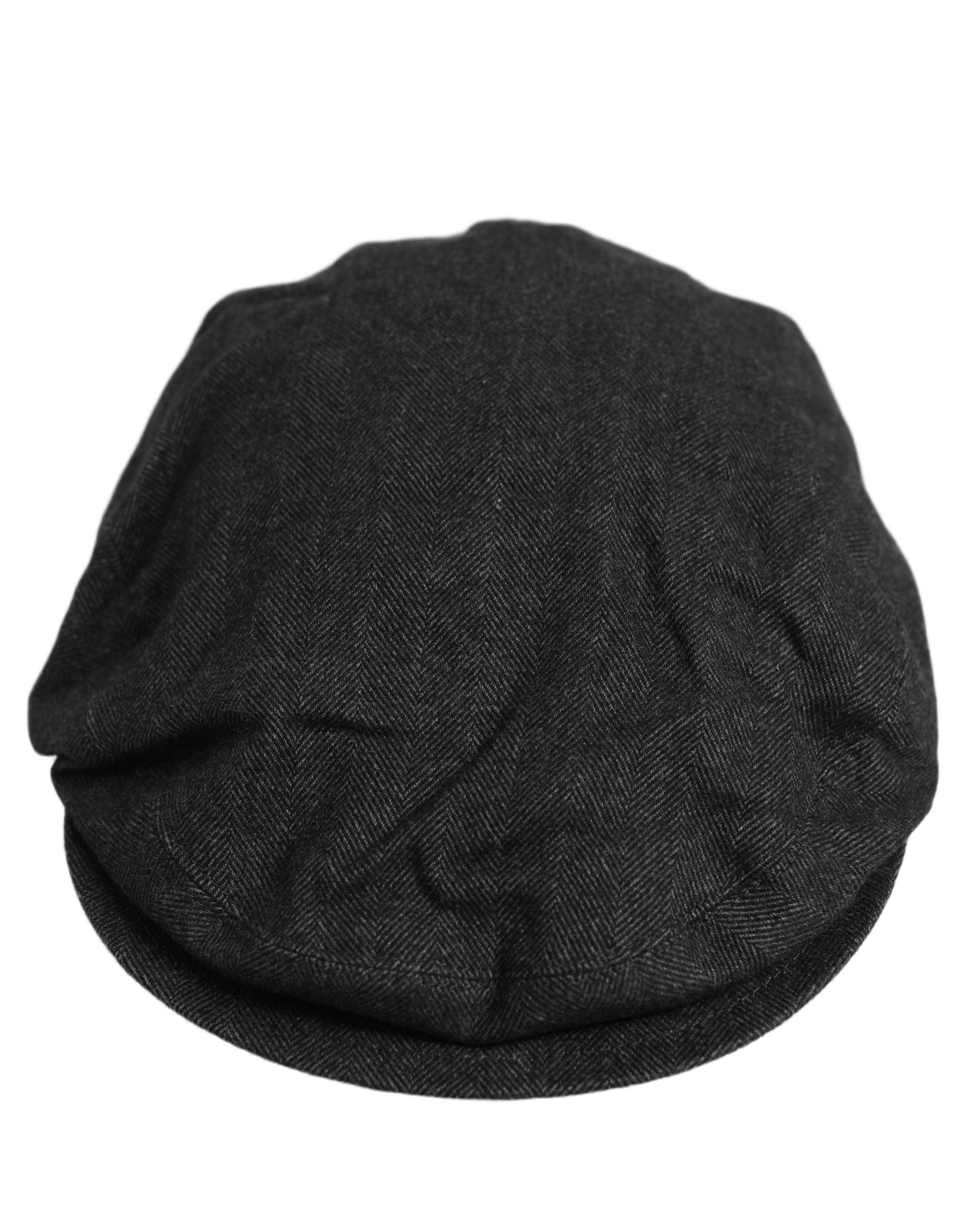 Dolce & Gabbana Men Black Cotton Flat Cloth Newsboy Cap Hat