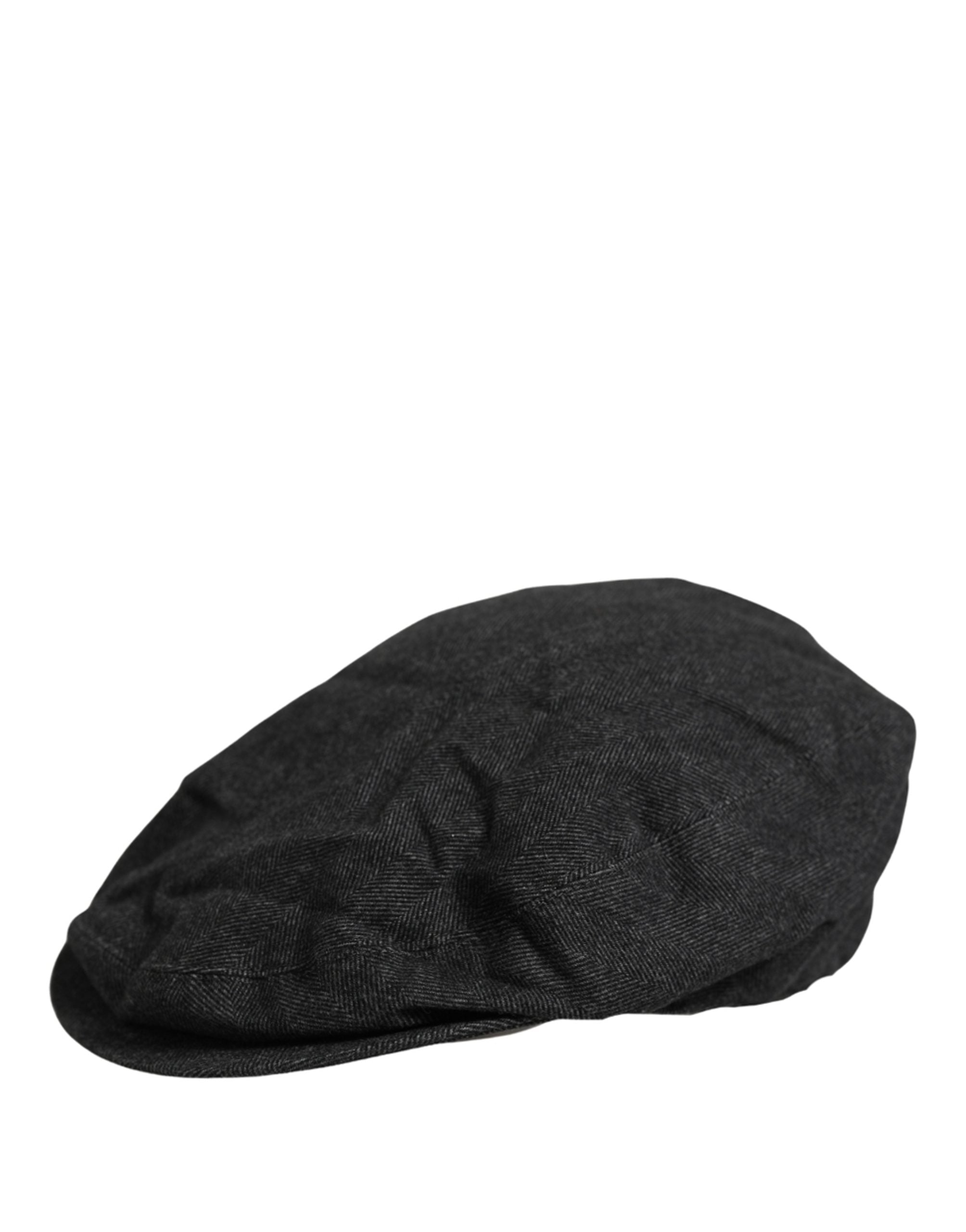Dolce & Gabbana Men Black Cotton Flat Cloth Newsboy Cap Hat