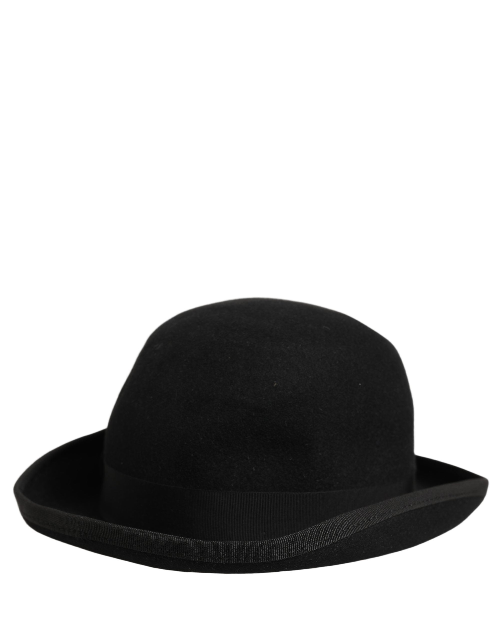 Dolce & Gabbana Men Black Rabbit Fur Felt Bowler Capello Hat
