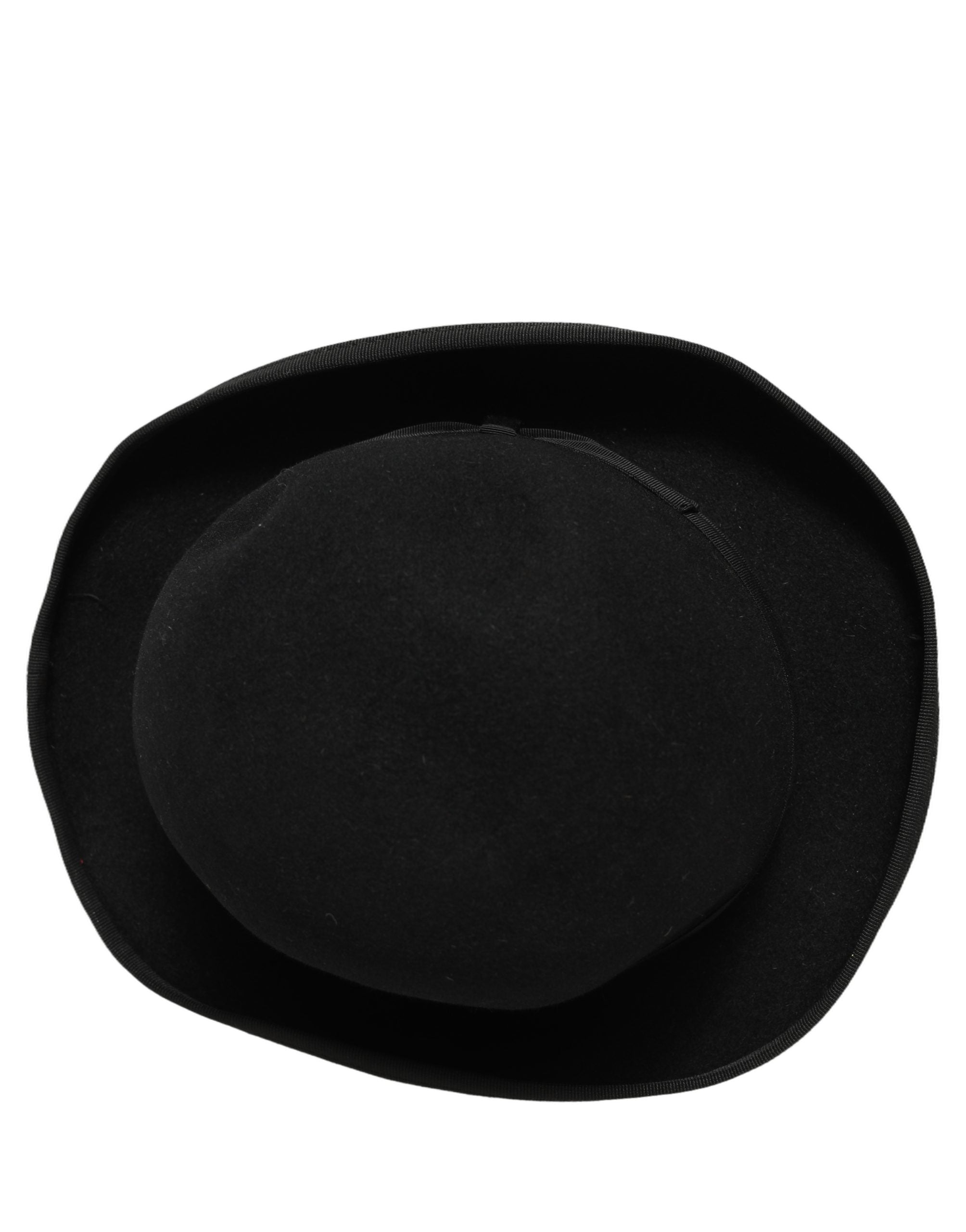 Dolce & Gabbana Men Black Rabbit Fur Felt Bowler Capello Hat