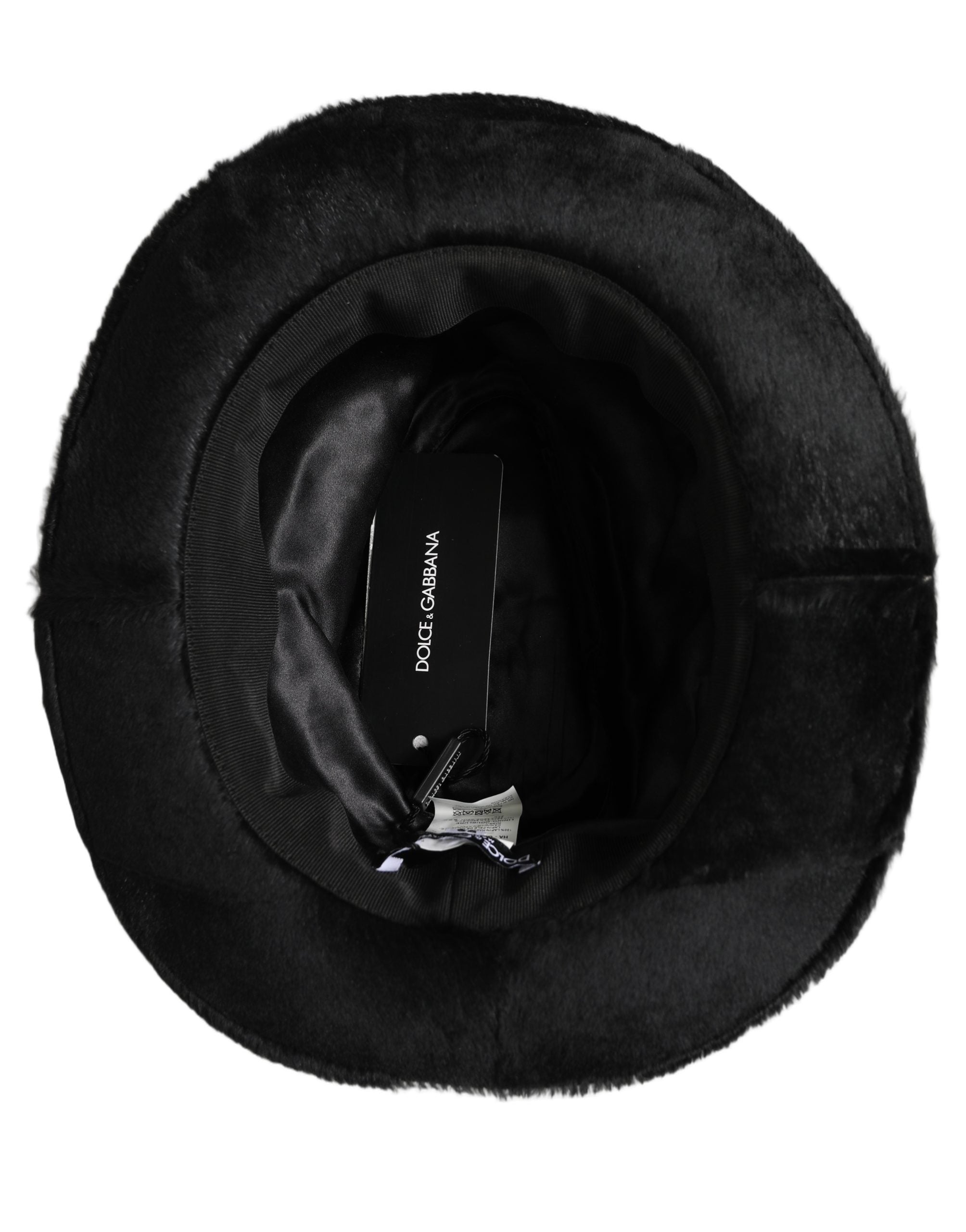 Dolce & Gabbana Men Black Classic Wide Brim Fedora Capello Hat