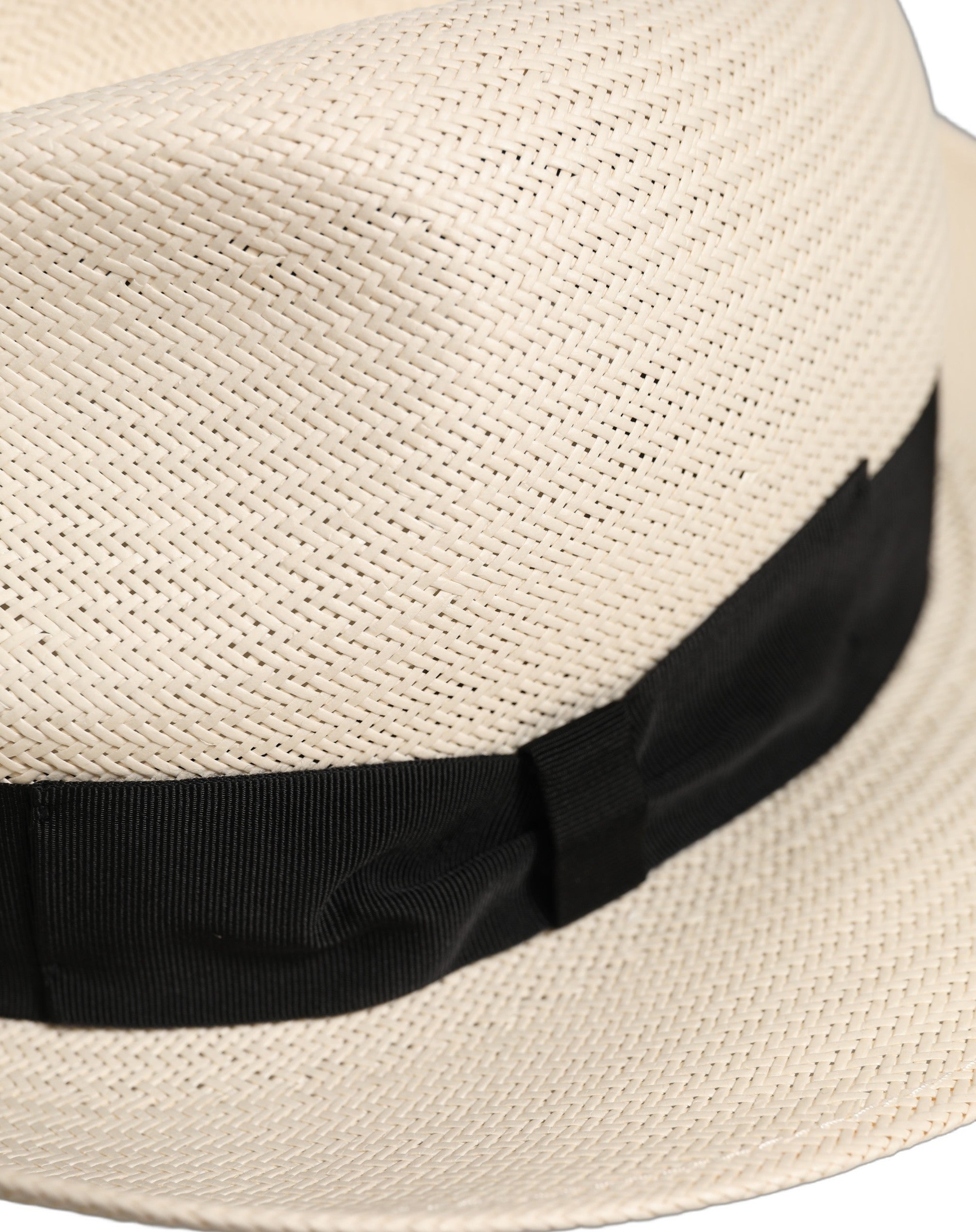 Dolce & Gabbana Men White Paper Straw Fedora Panama Capello Hat