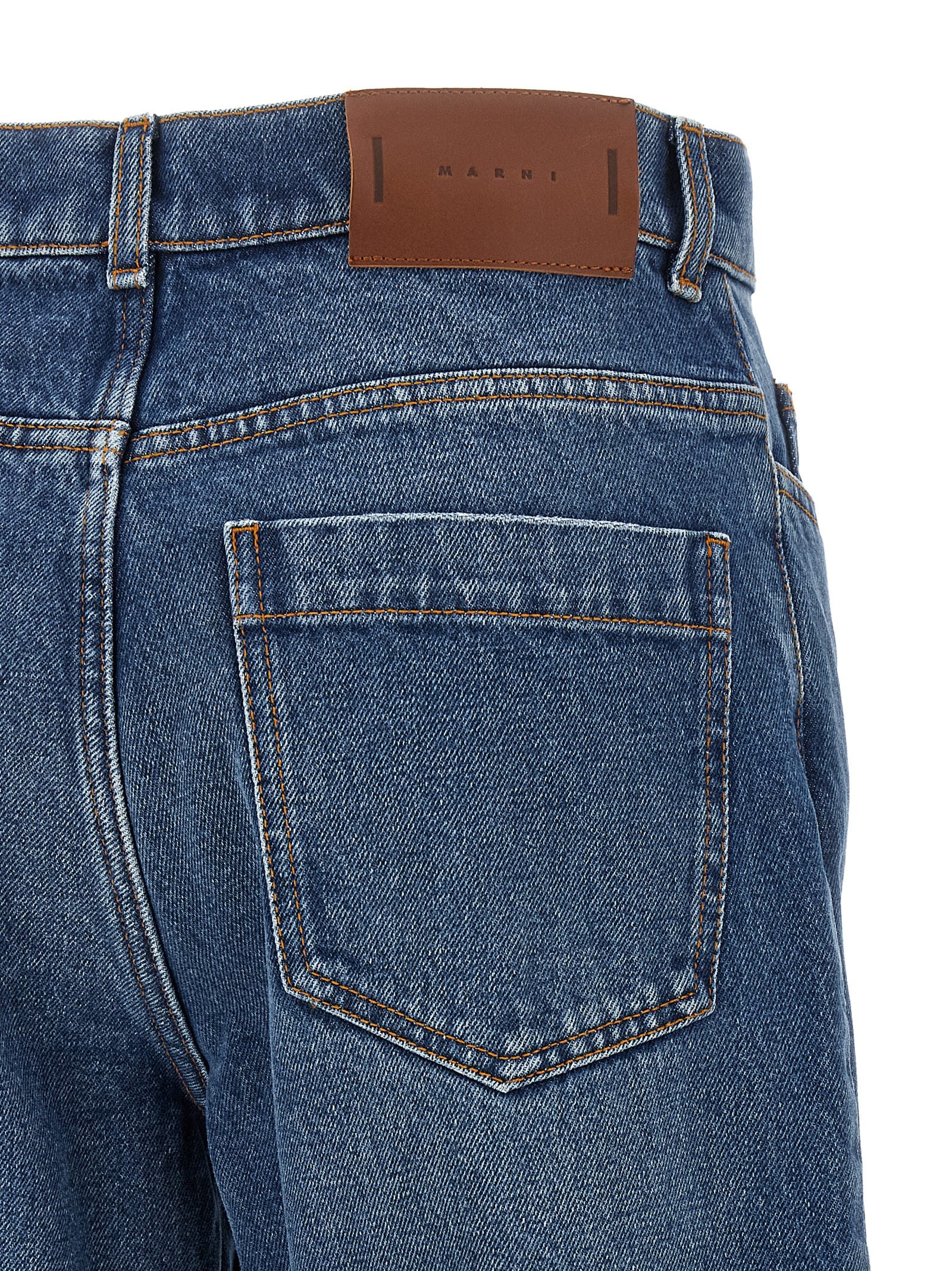 Marni Blue Cotton Straight-Leg Jeans