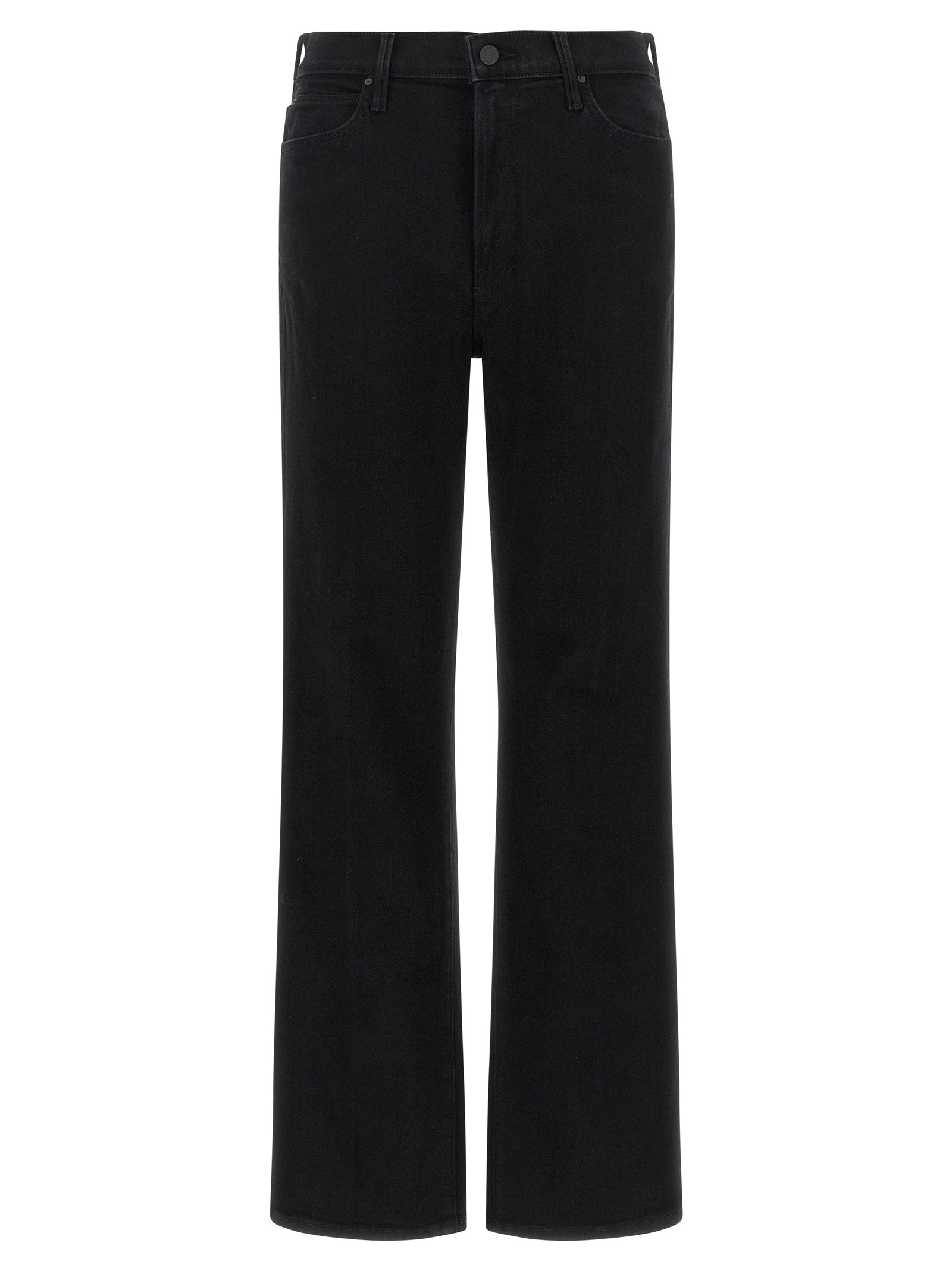 Mother Denim Black Cotton Flared Jeans