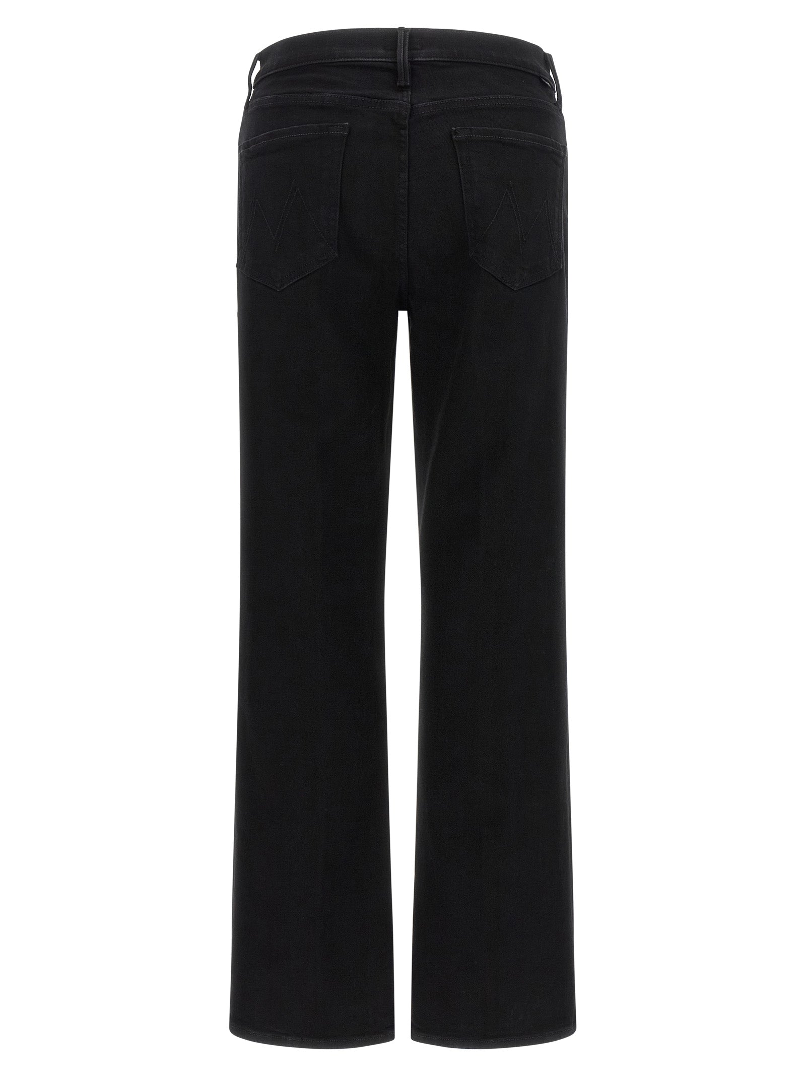 Mother Denim Black Cotton Flared Jeans