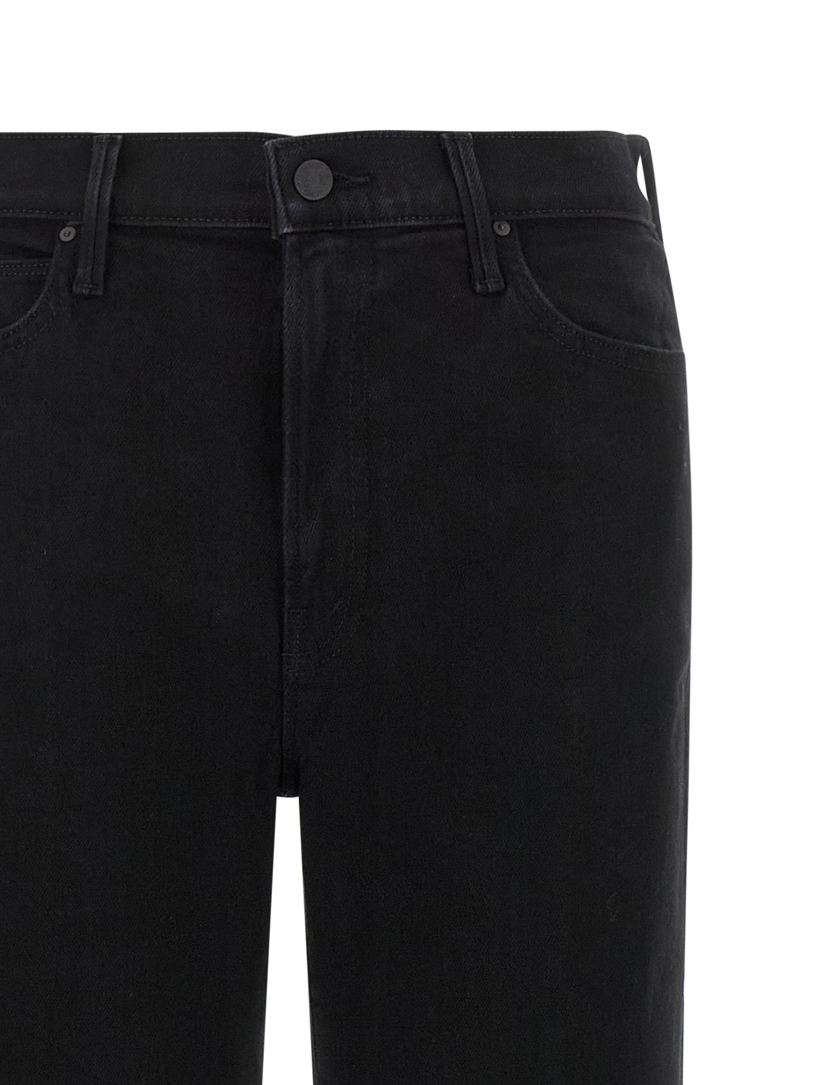Mother Denim Black Cotton Flared Jeans