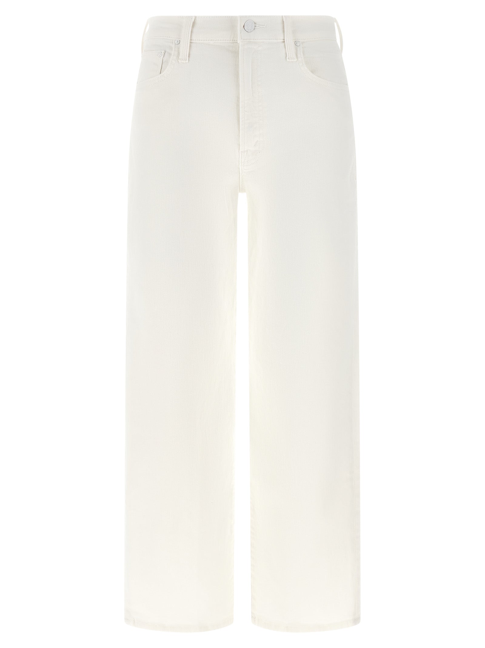 Mother Denim White Cotton Straight-Leg Jeans