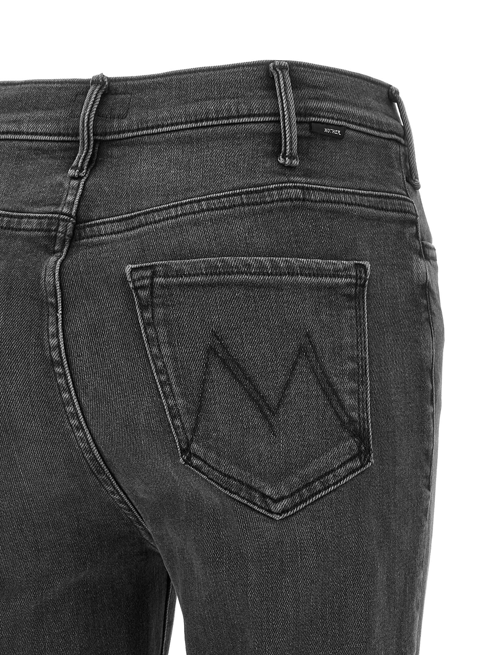 Mother Denim Gray Cotton Flared Jeans