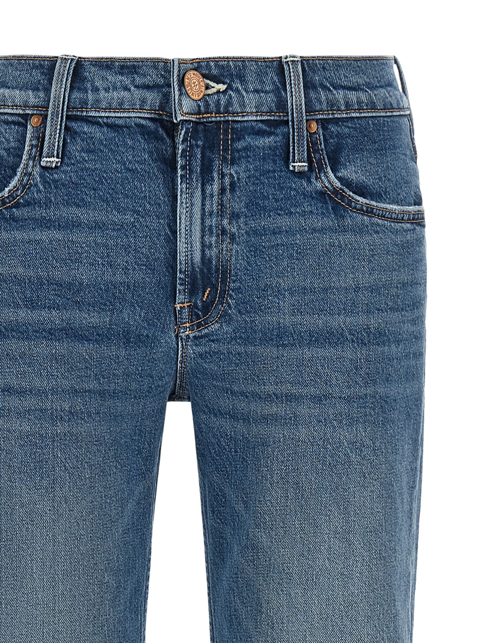 Mother Denim Blue Cotton Bootcut Jeans