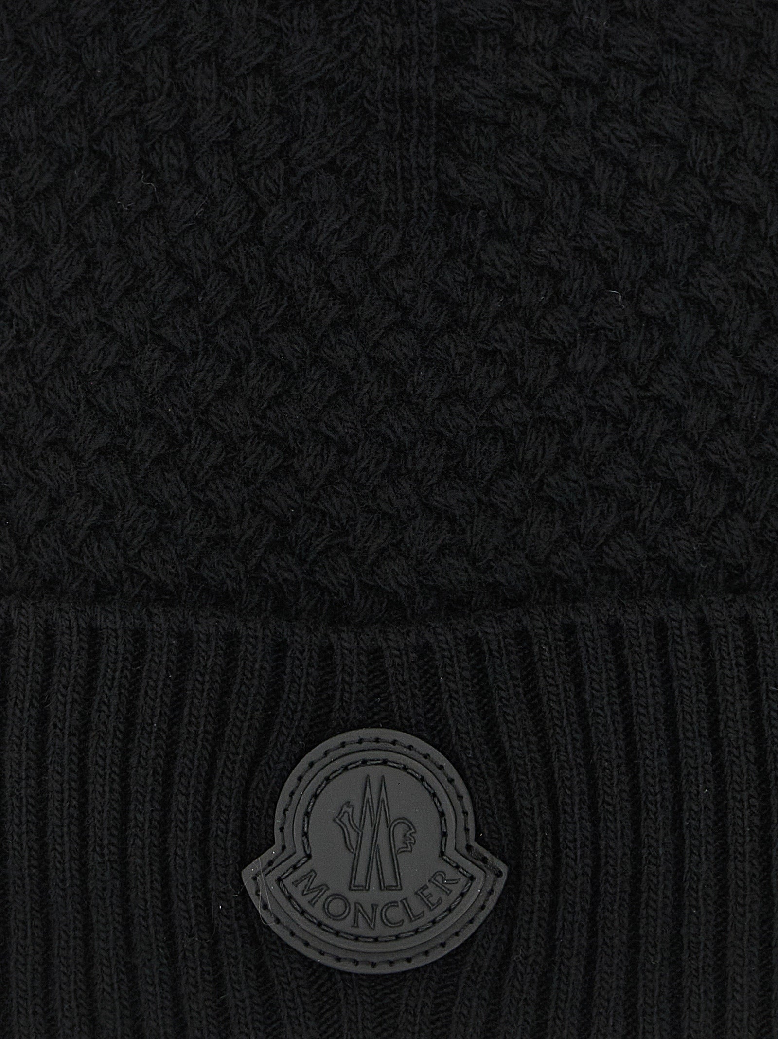 Moncler Black Leather Beanie