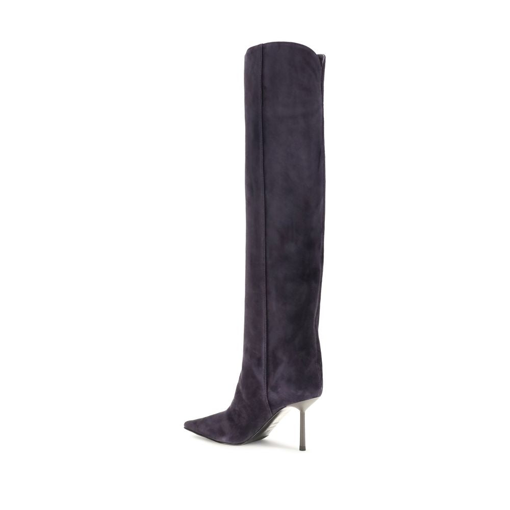 LE SILLA Blue Calf Leather Bos Taurus Over The Knee