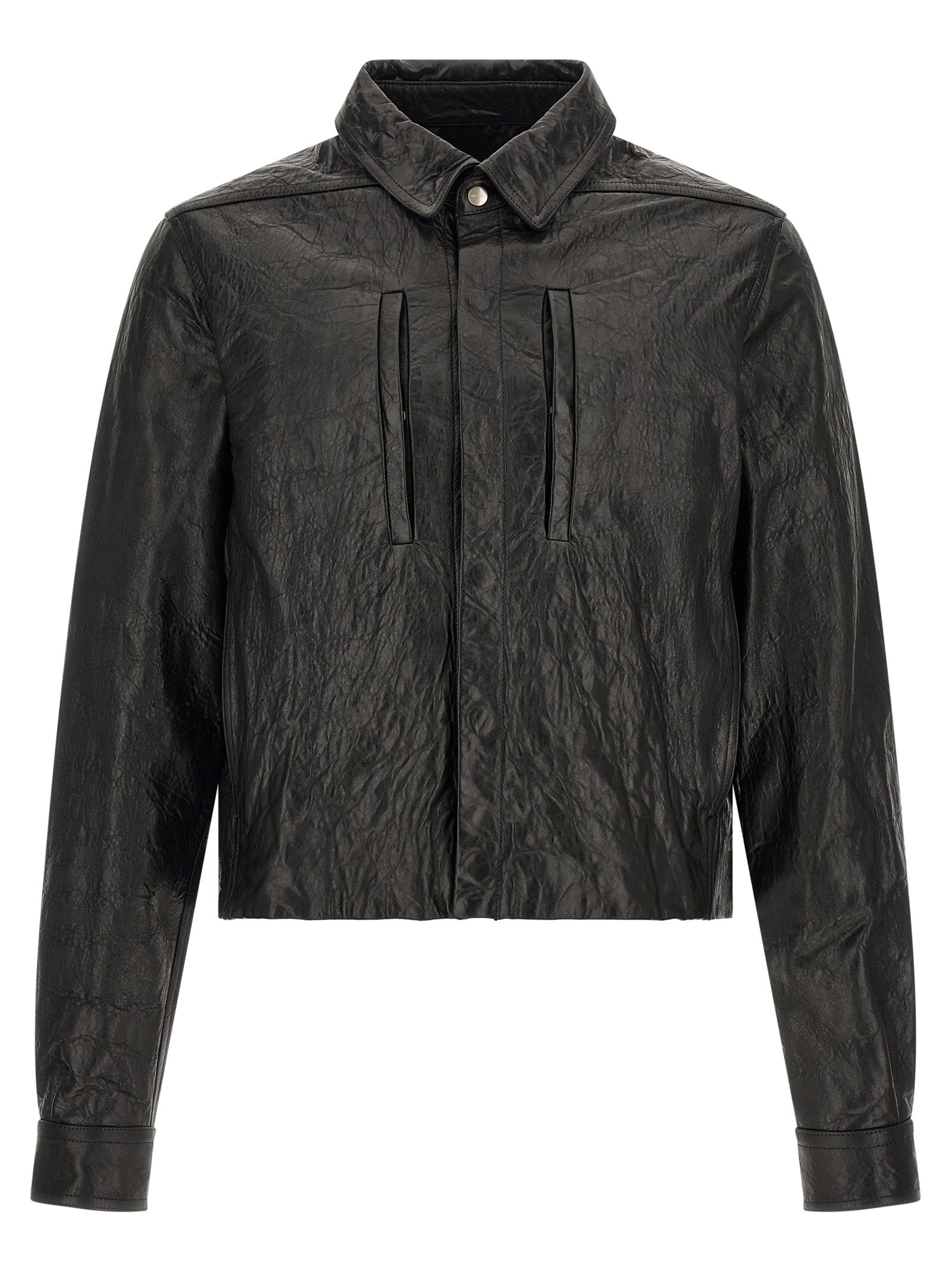 Rick Owens Black Lamb Leather Leather Jacket