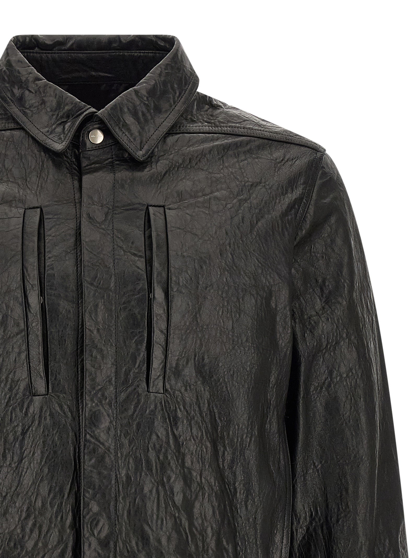 Rick Owens Black Lamb Leather Leather Jacket