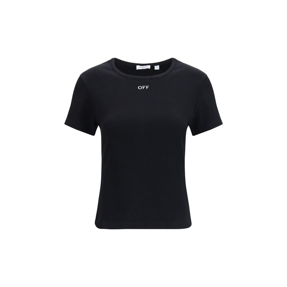 Off-White Black Cotton T-Shirt