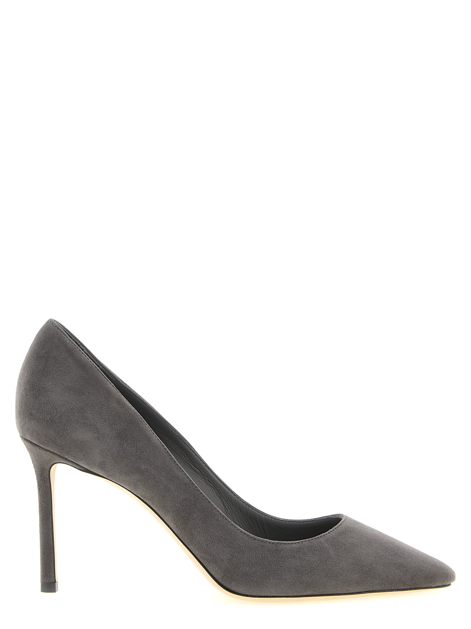 Jimmy Choo Gray Leather High Heel Pumps