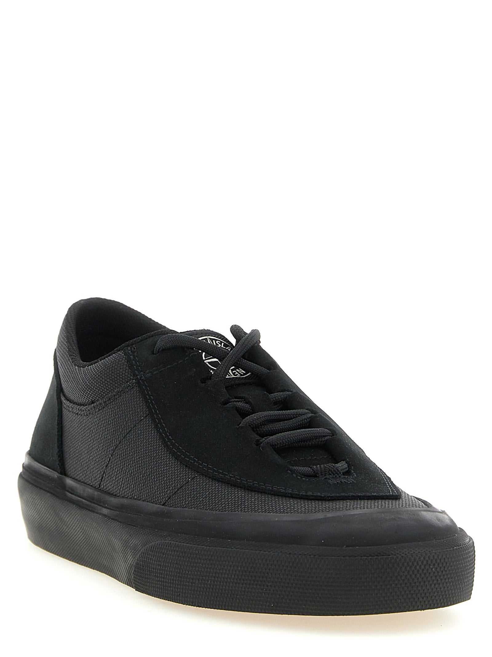 Stone Island Black Cotton Low Top Sneakers
