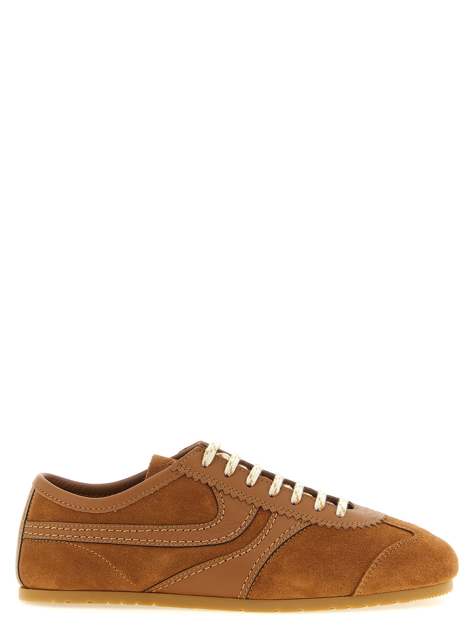 Dries Van Noten Brown Calfskin Low Top Sneakers