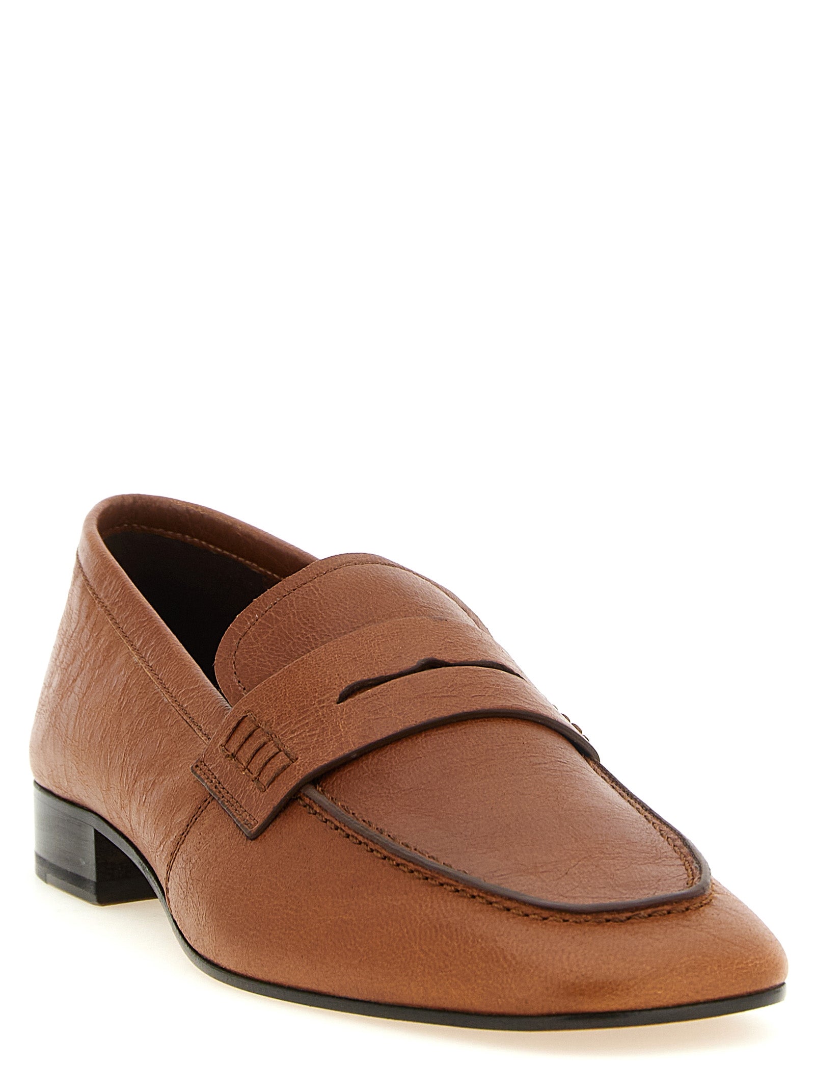 Dries Van Noten Brown Lamb Leather Slip-On Loafers