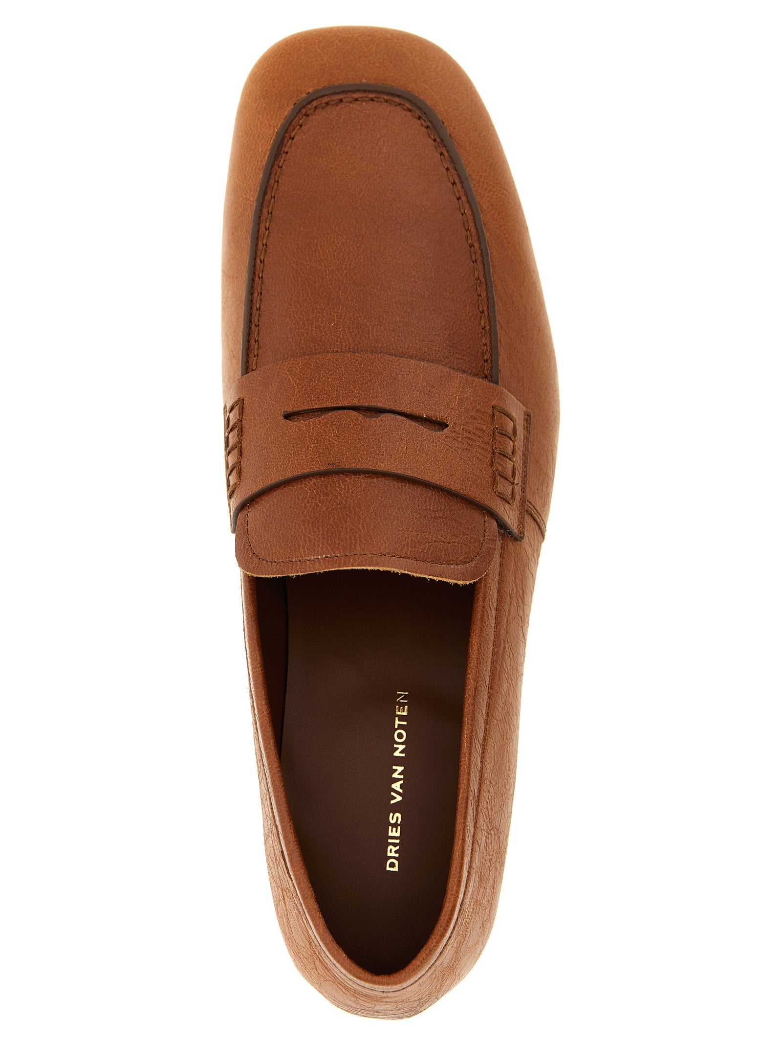 Dries Van Noten Brown Lamb Leather Slip-On Loafers