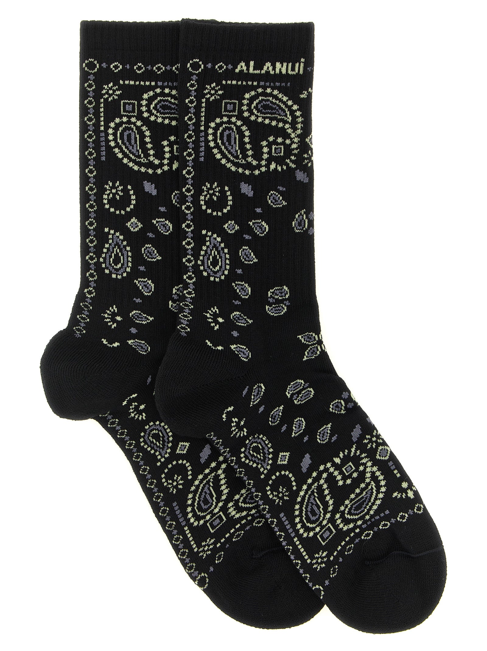 Alanui Black Cotton Socks