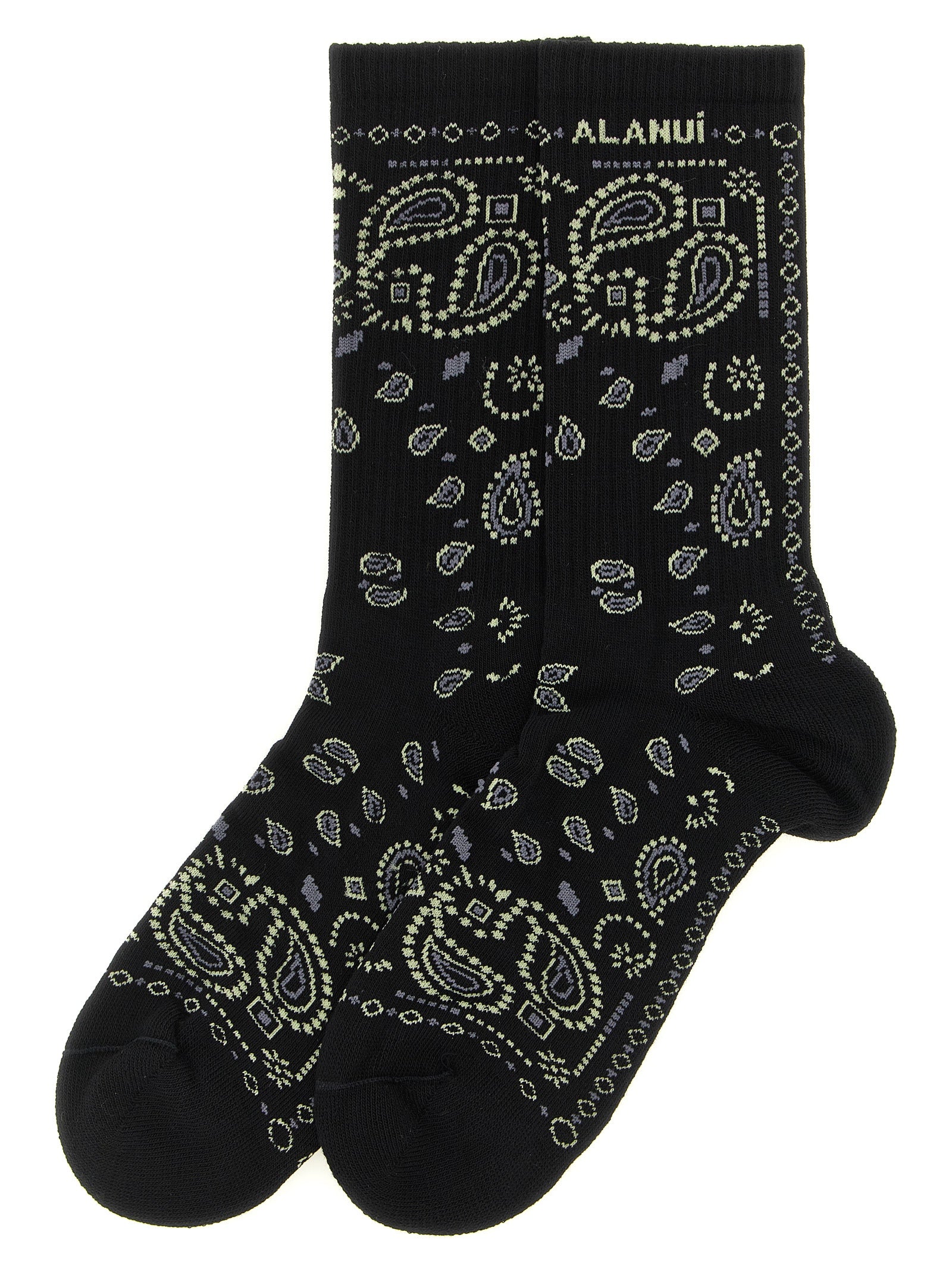 Alanui Black Cotton Socks