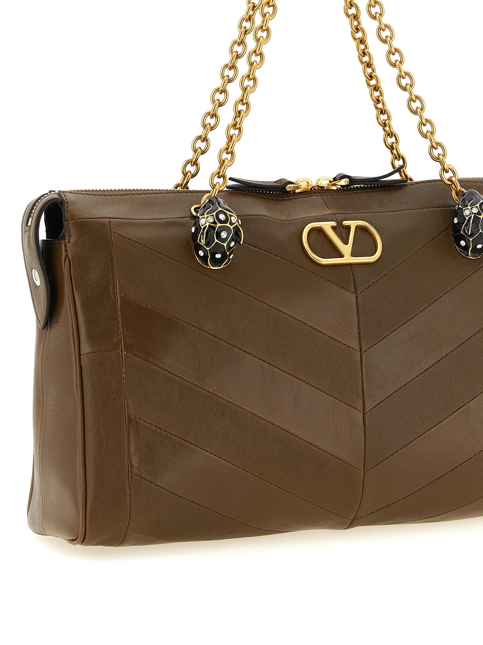 Valentino Garavani Brown Lamb Leather Shoulder Bag
