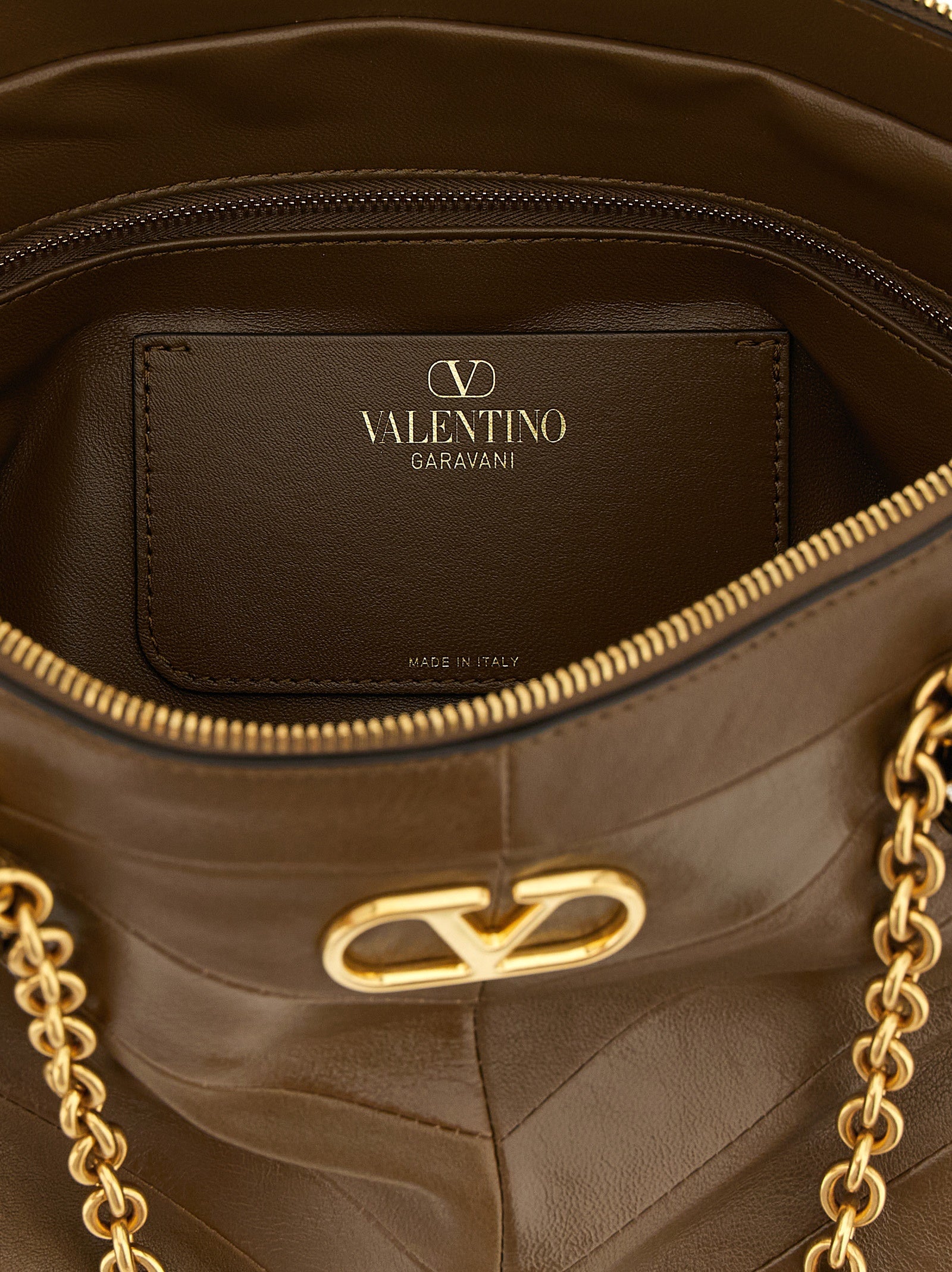 Valentino Garavani Brown Lamb Leather Shoulder Bag