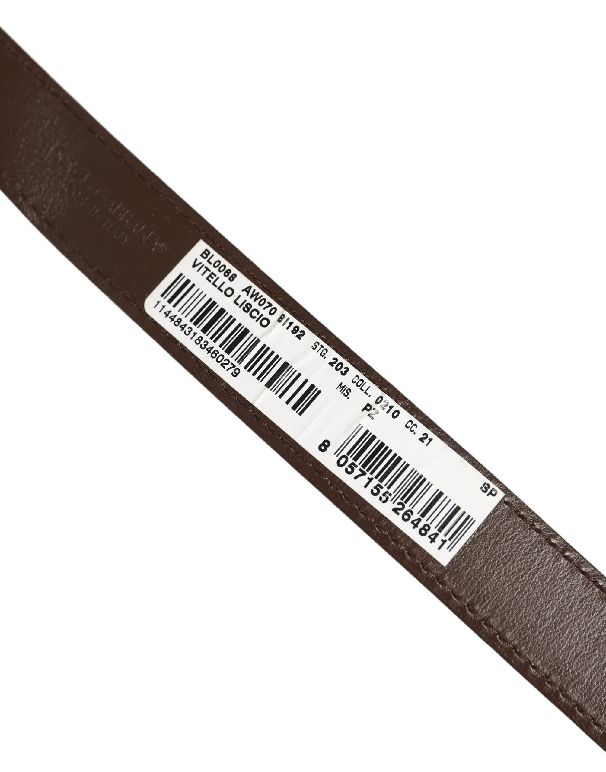 Dolce & Gabbana Brown Calfskin Leather Gold Buckle Belt Strap Bracelet