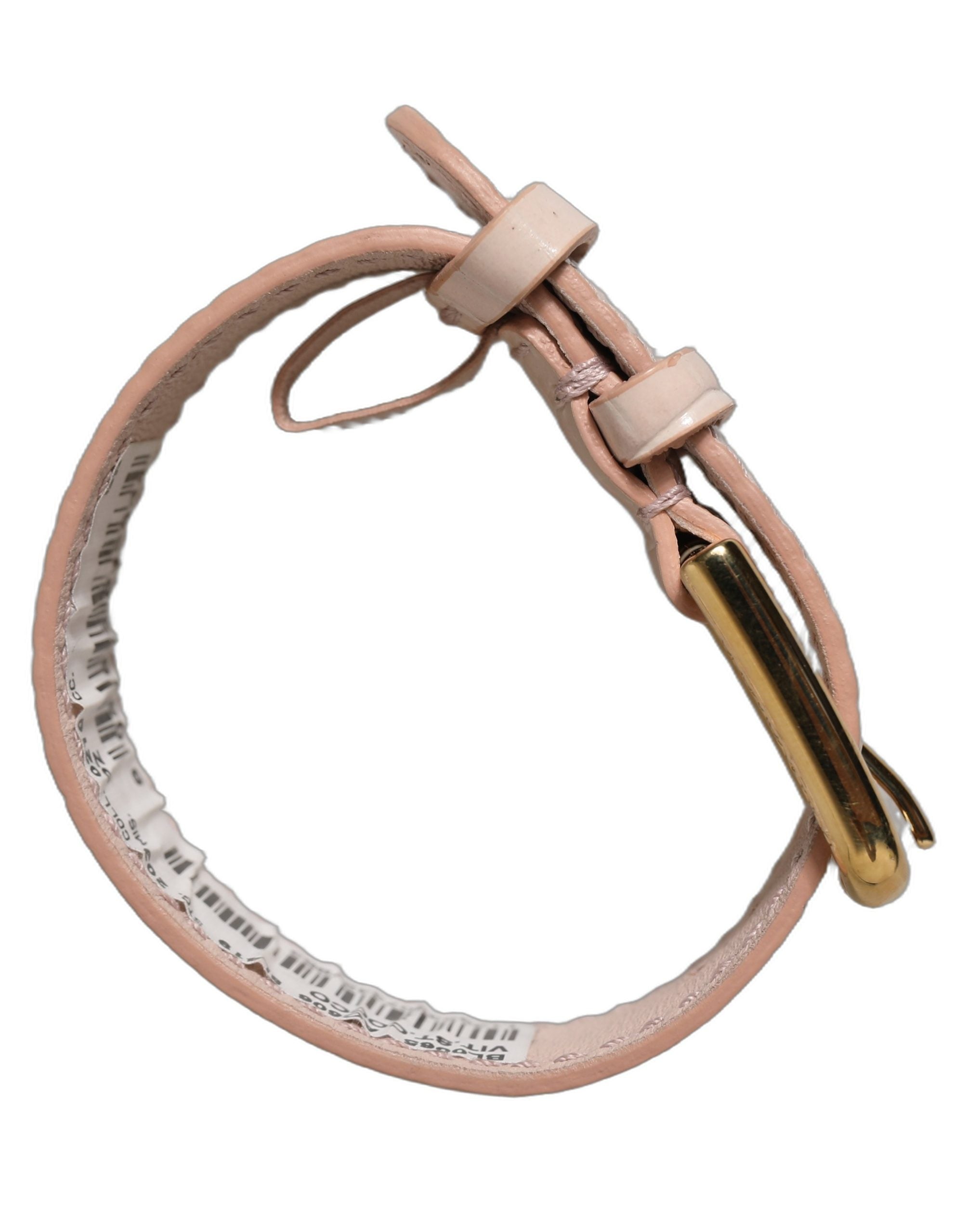 Dolce & Gabbana Pink Embossed Leather Gold Buckle Belt Strap Bracelet