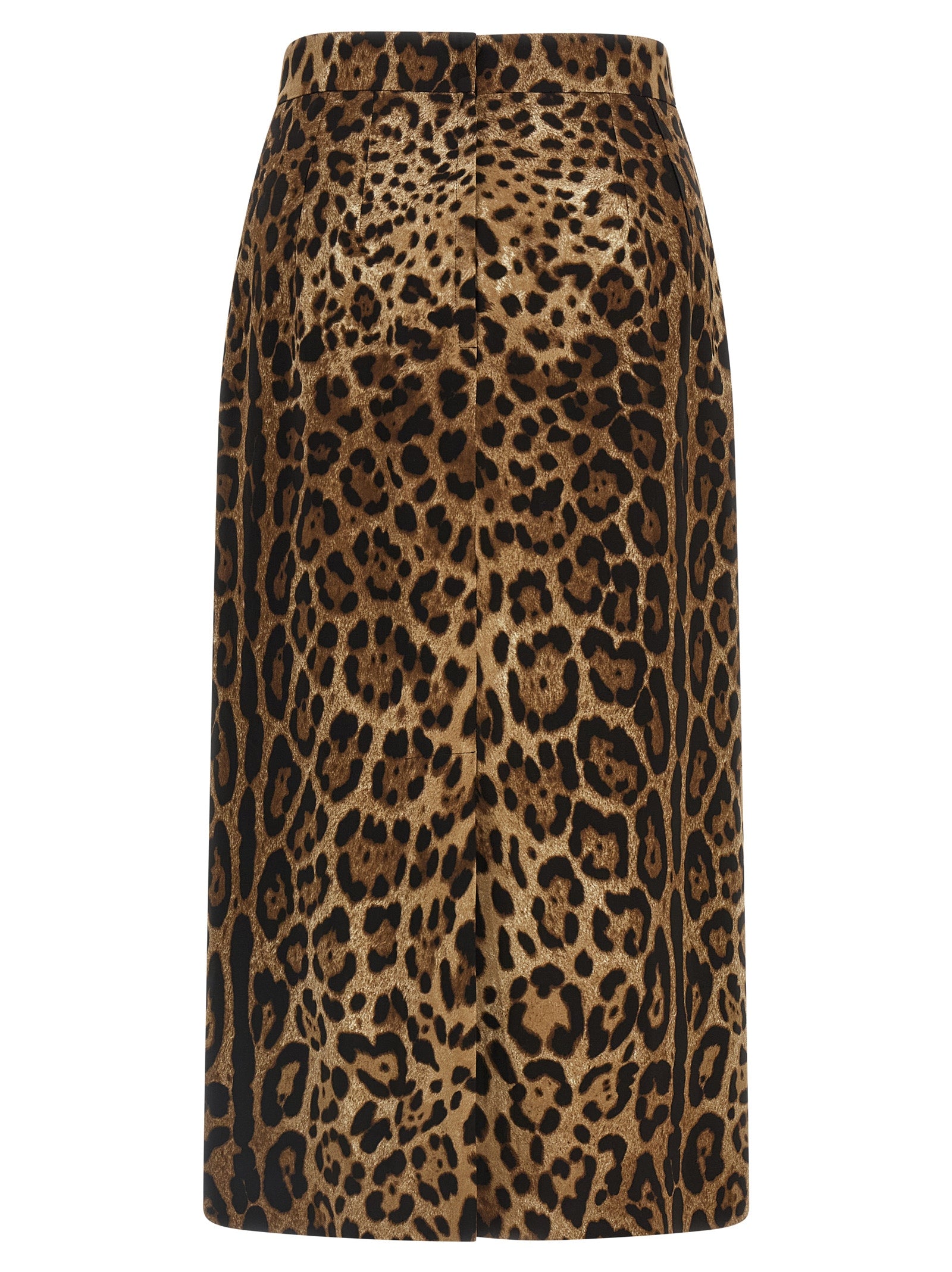 Dolce & Gabbana Brown Viscose Midi Skirt