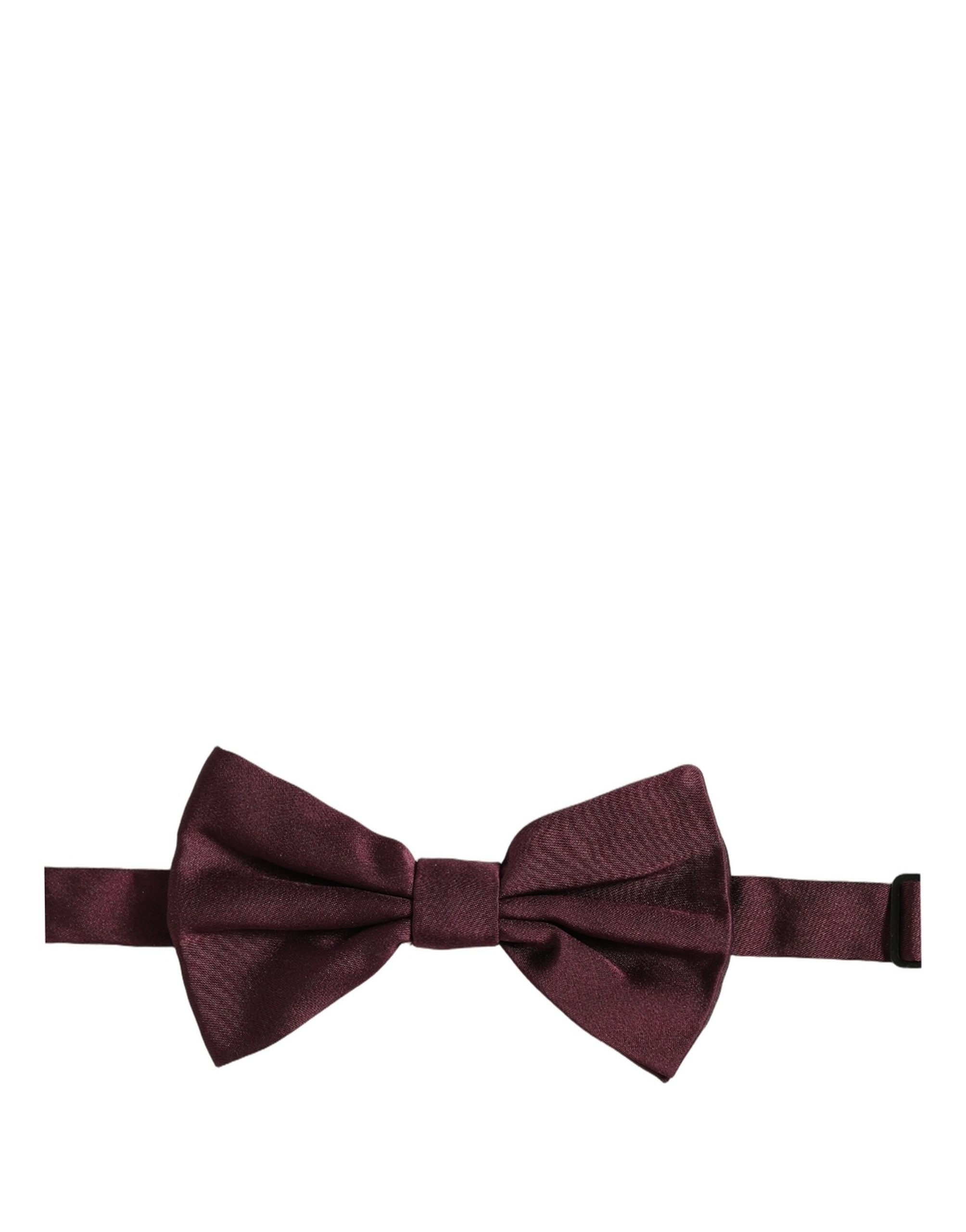 Dolce & Gabbana Men Maroon 100% Silk Adjustable Neck Papillon Bow Tie