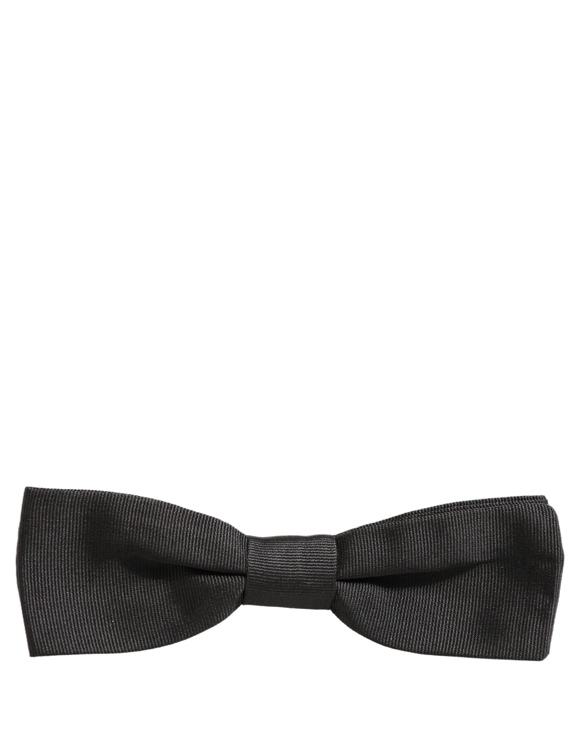 Dolce & Gabbana Men Black 100% Cotton Adjustable Neck Papillon Bow Tie