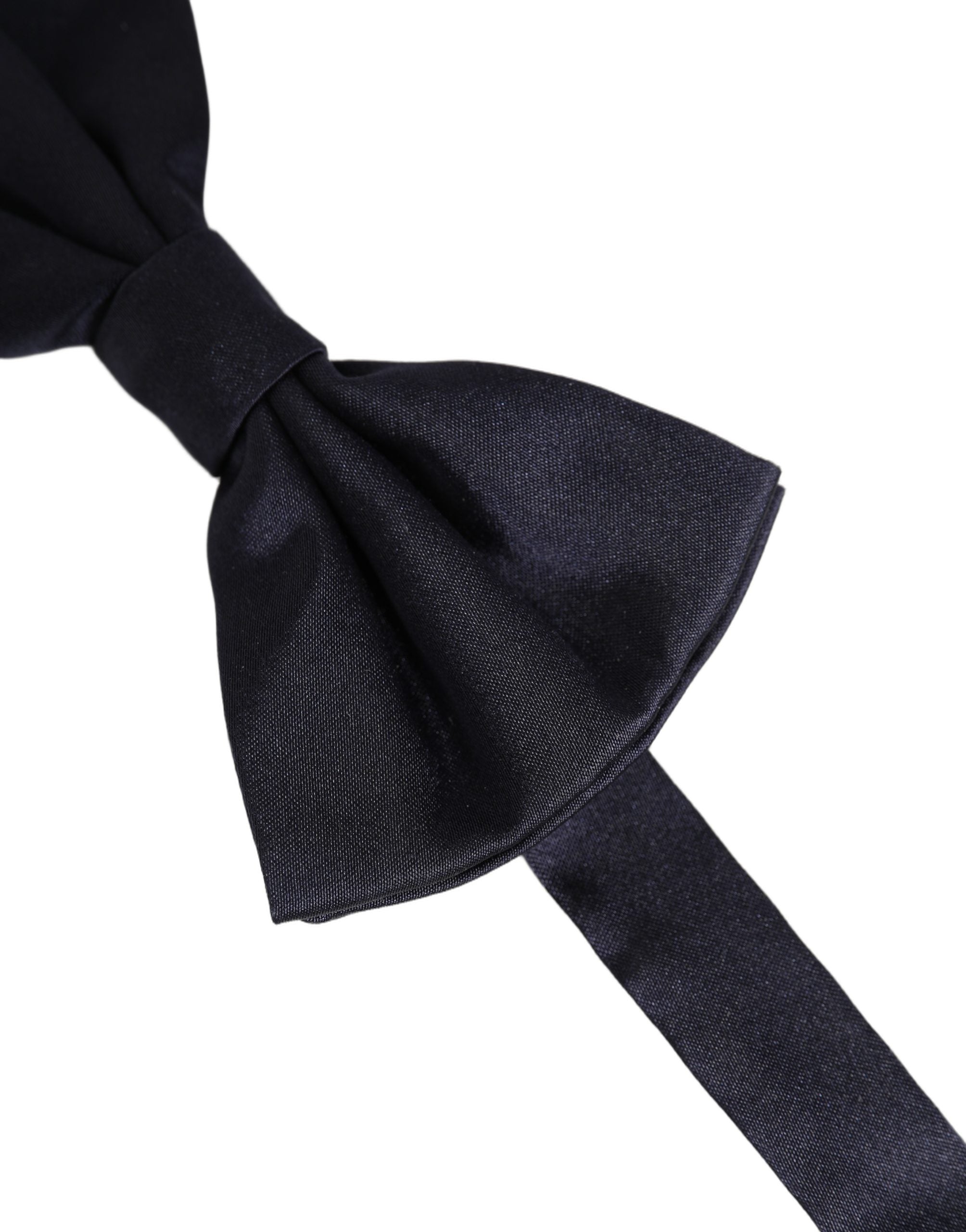 Dolce & Gabbana Men Dark Blue Silk Adjustable Neck Papillon Bow Tie