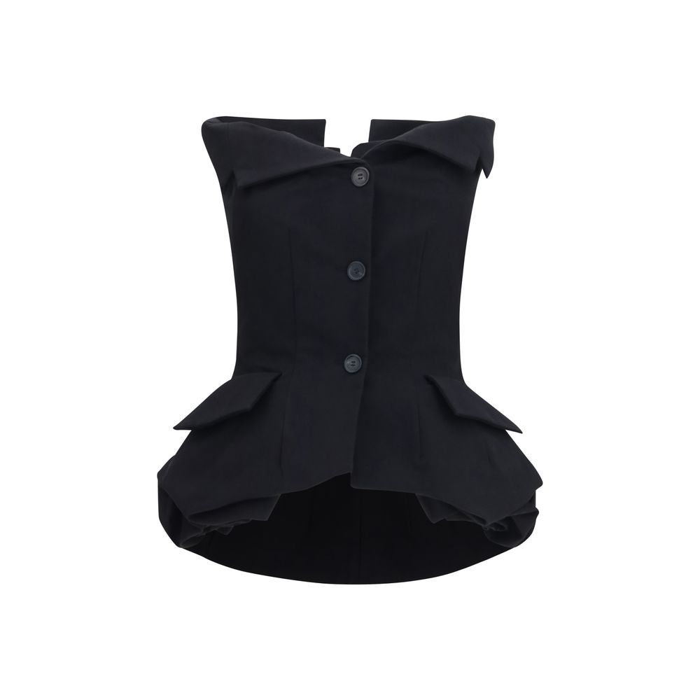 Magda Butrym Black Silk Blouse
