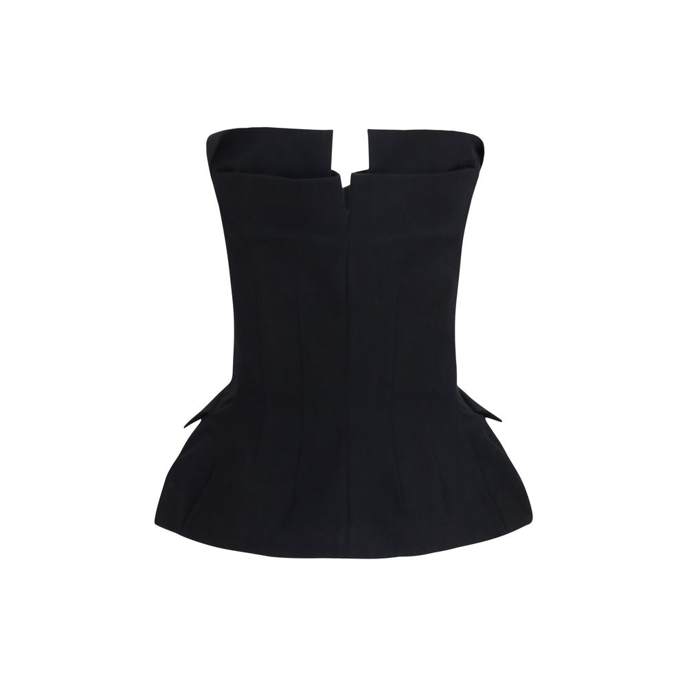 Magda Butrym Black Silk Blouse