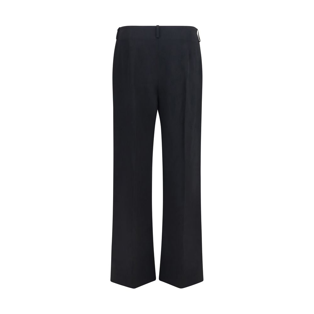 Khaite Black Polyester Casual Pants
