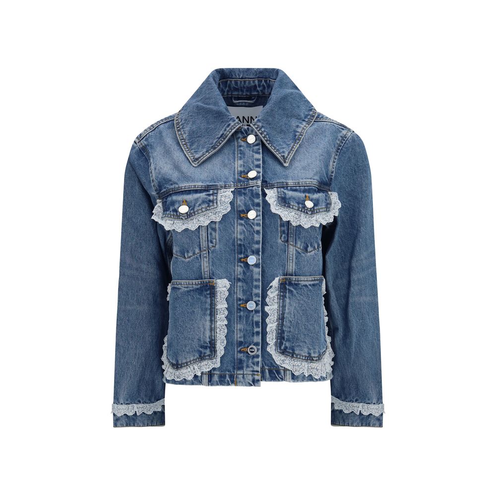 Ganni Blue Cotton Denim Jacket