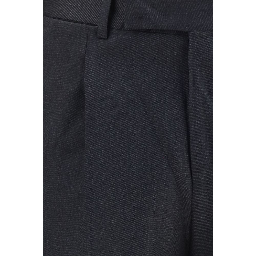 PT Torino Gray Wool Oves Aries Casual Pants