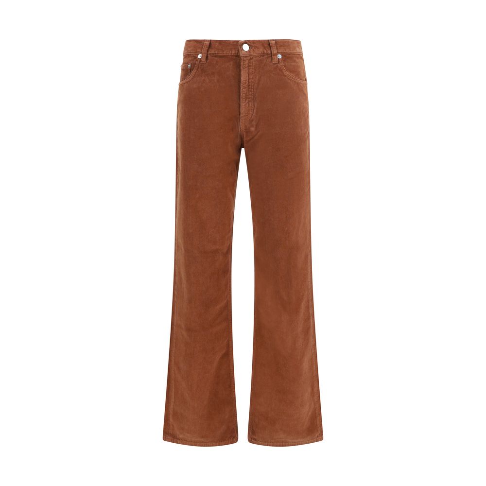 Haikure Brown Cotton Casual Pants