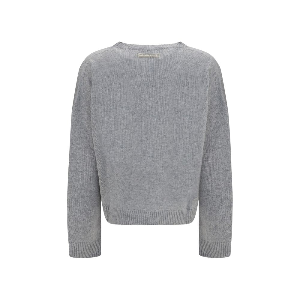 Fabiana Filippi Gray Cashmere Sweatshirt