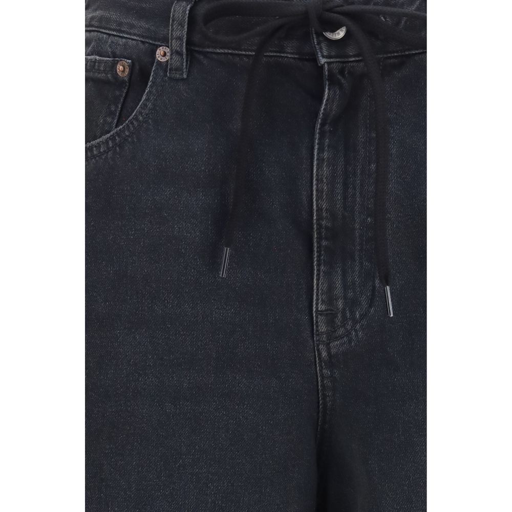MM6 Black Cotton Relaxed Fit Jeans