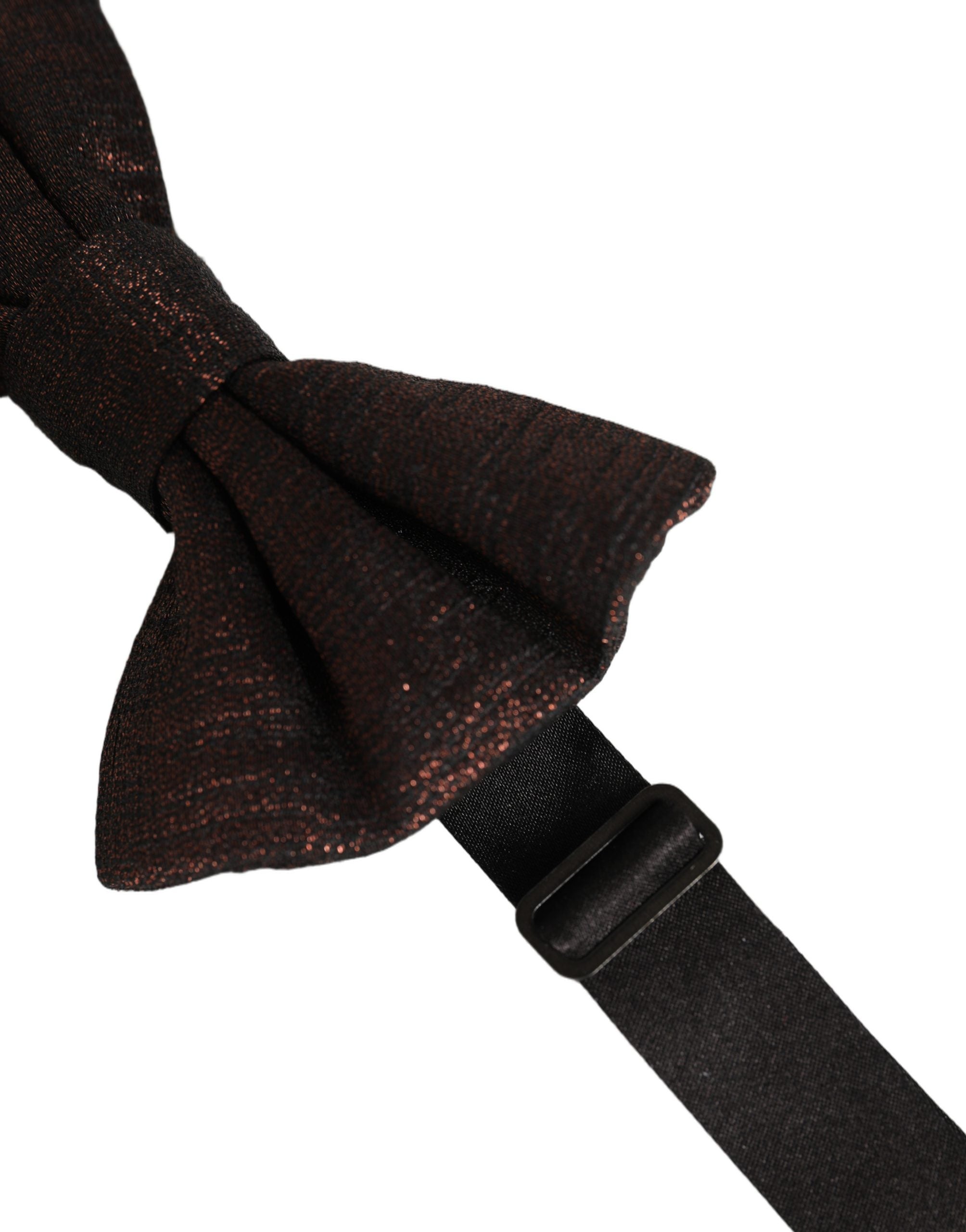 Dolce & Gabbana Men Brown 100% Silk Adjustable Neck Papillon Bow Tie