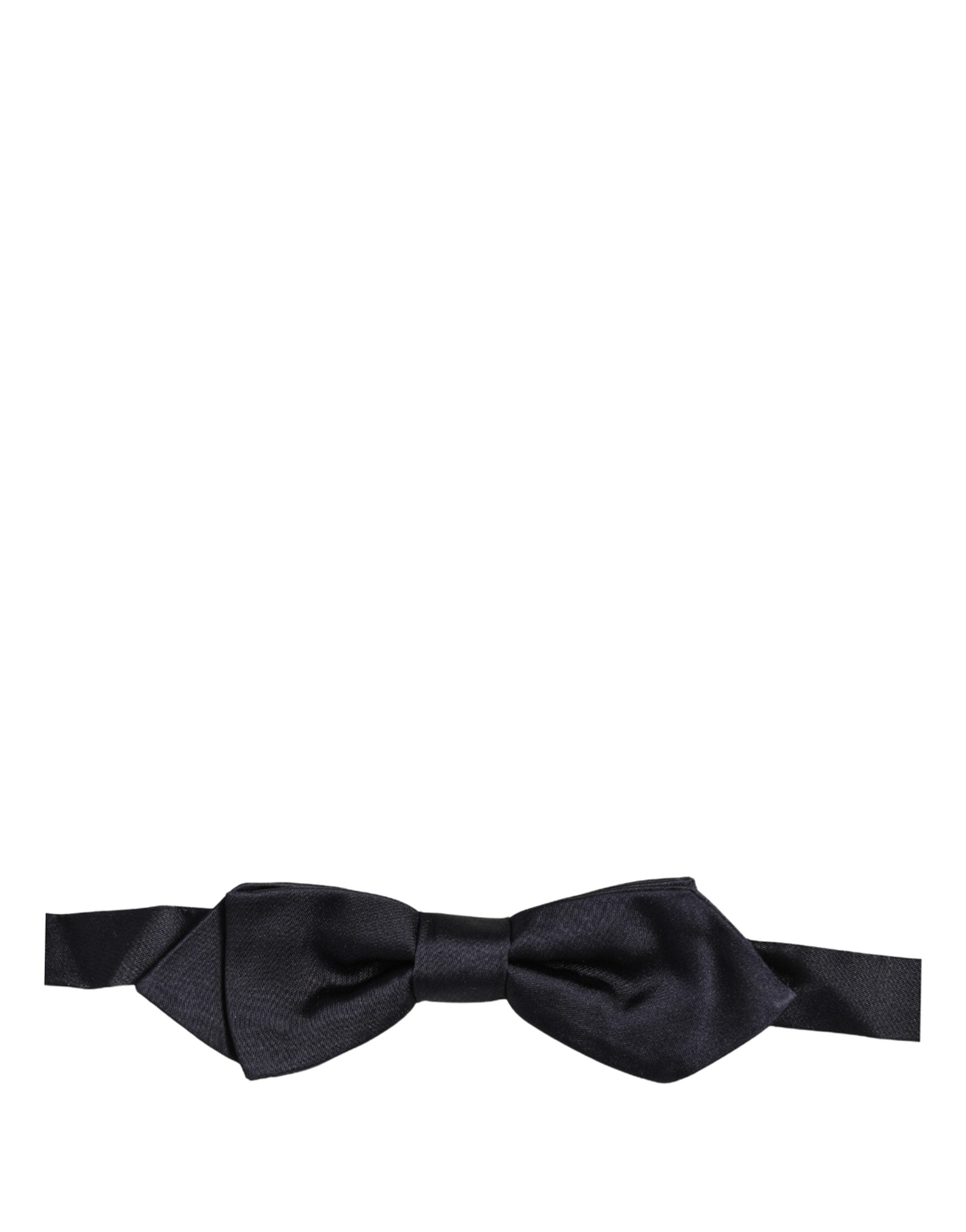 Dolce & Gabbana Men Dark Blue 100% Silk Adjustable Neck Papillon Bow Tie