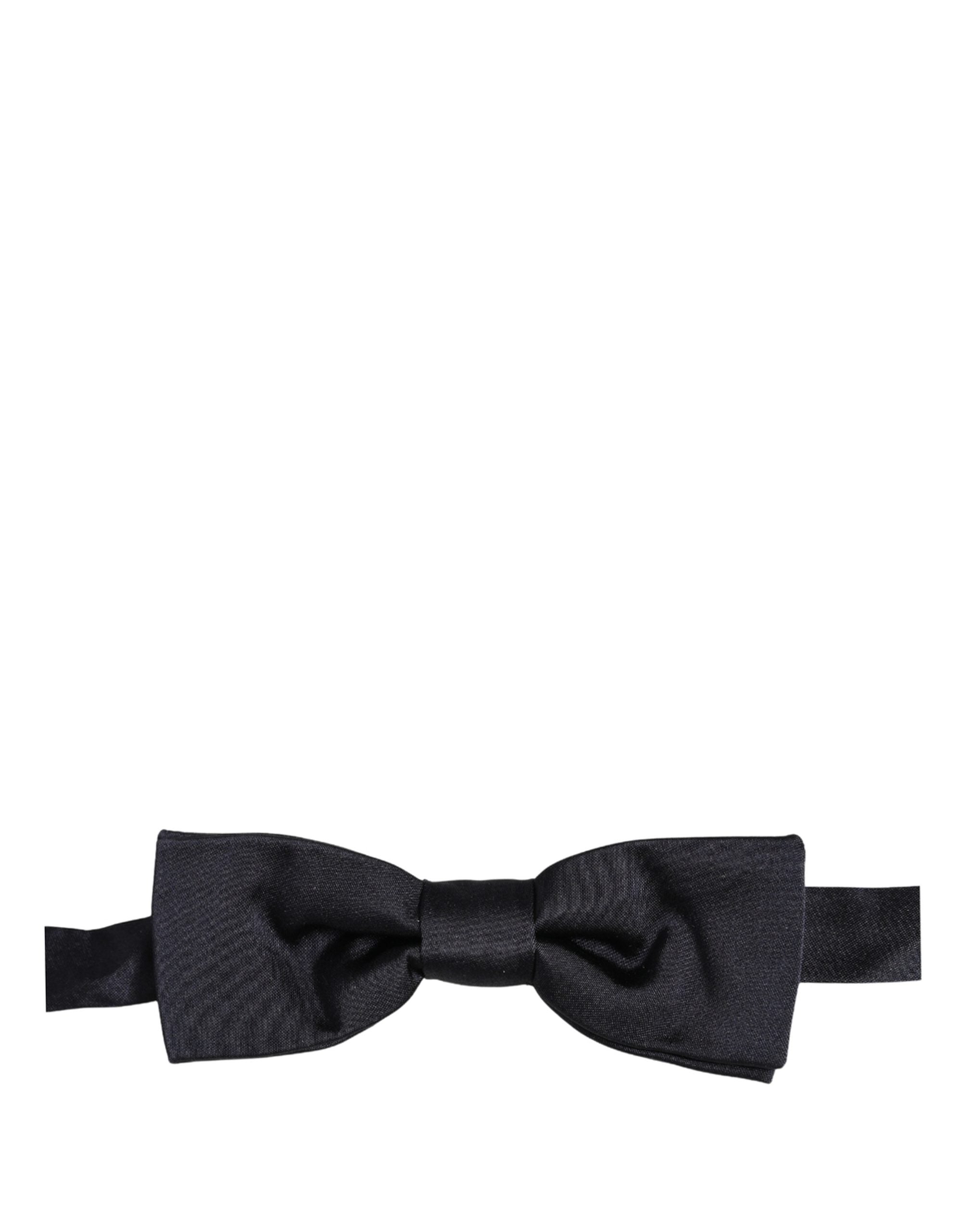 Dolce & Gabbana Men Dark Blue 100% Silk Adjustable Neck Papillon Bow Tie