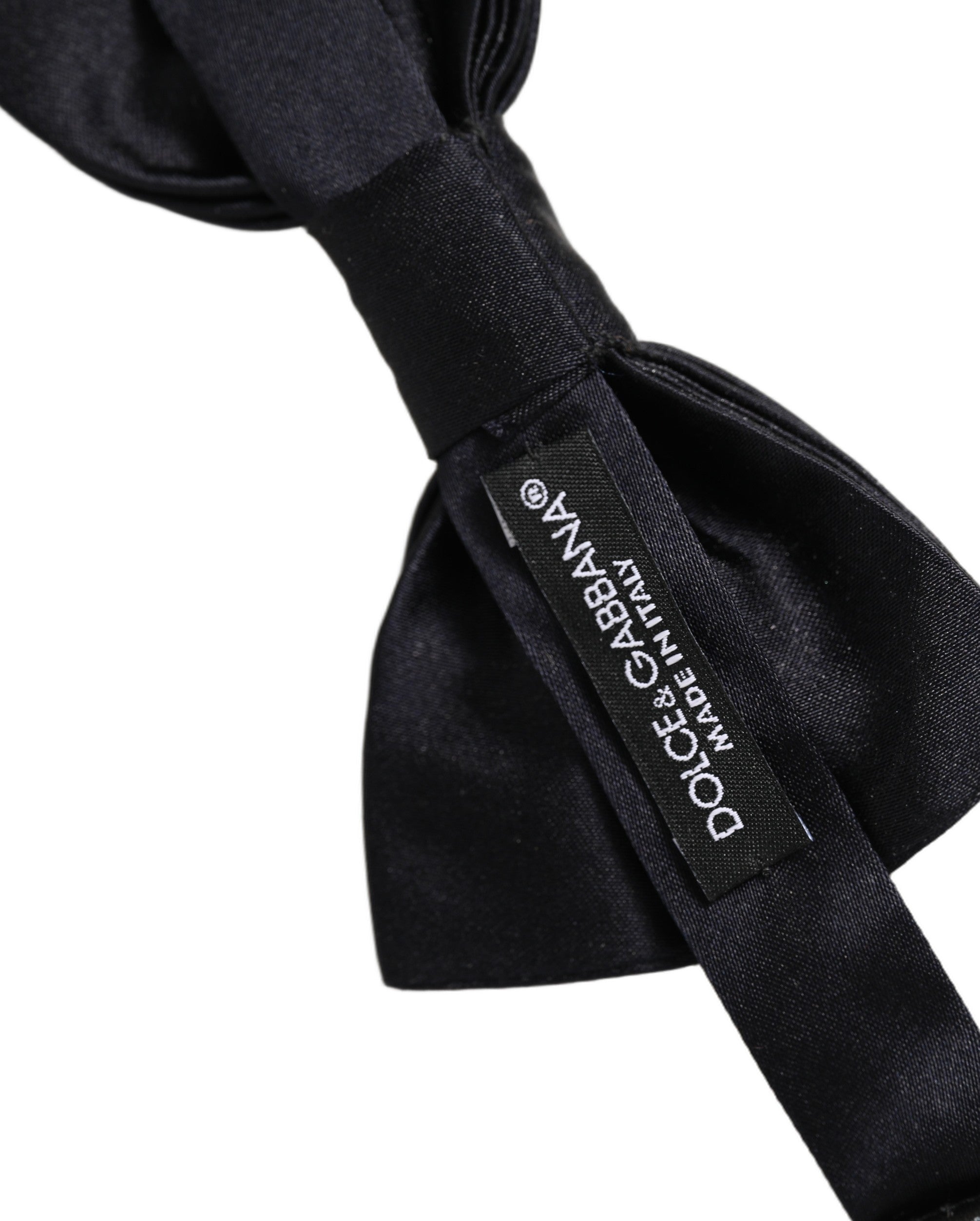 Dolce & Gabbana Men Dark Blue 100% Silk Adjustable Neck Papillon Bow Tie