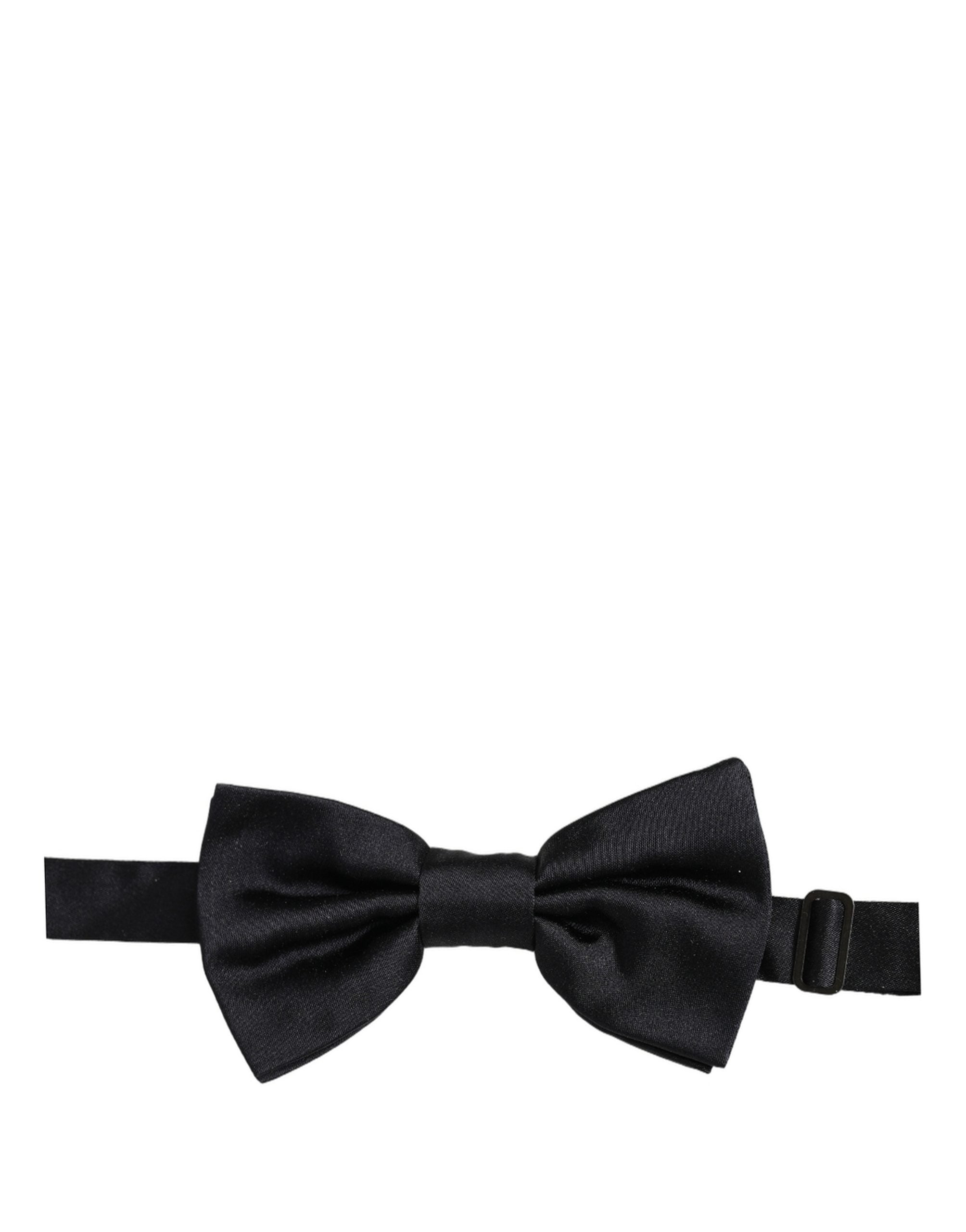 Dolce & Gabbana Men Dark Blue 100% Silk Adjustable Neck Papillon Bow Tie